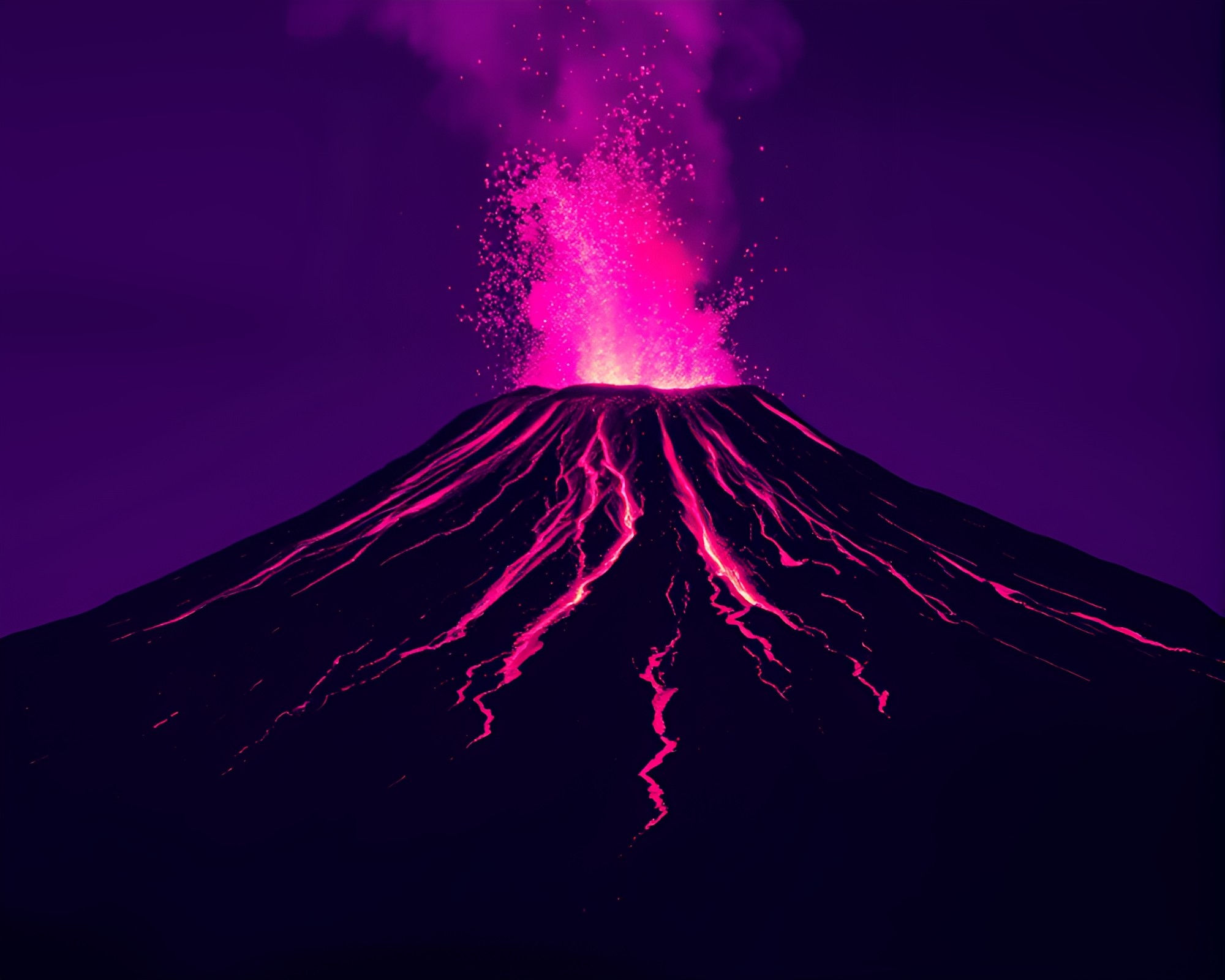 Ethereal Volcanic Eruption in Ultraviolet Hues – free AI stock image
