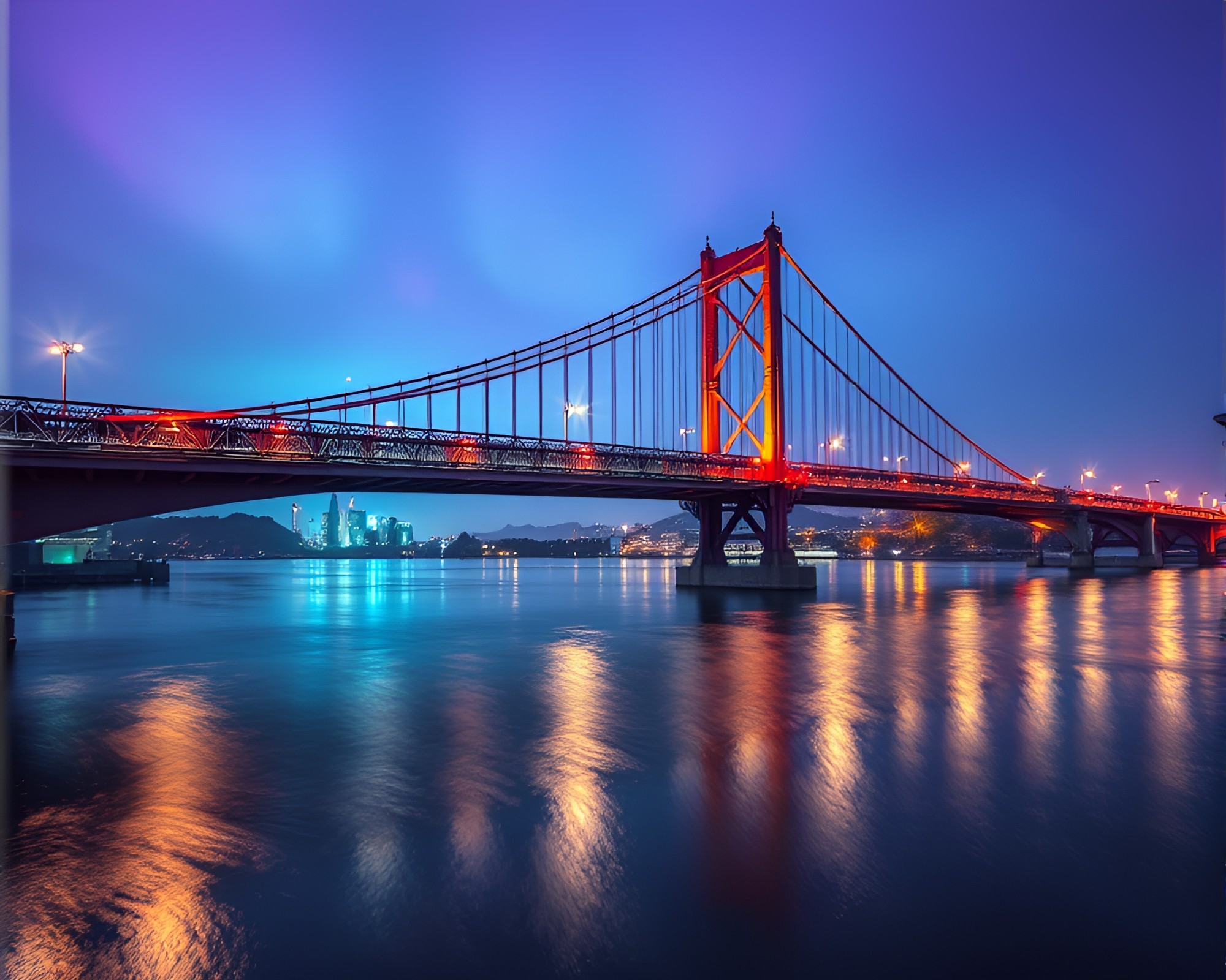 Holographic Motion Capture Bridge in Colorful Splash Art – free AI stock image
