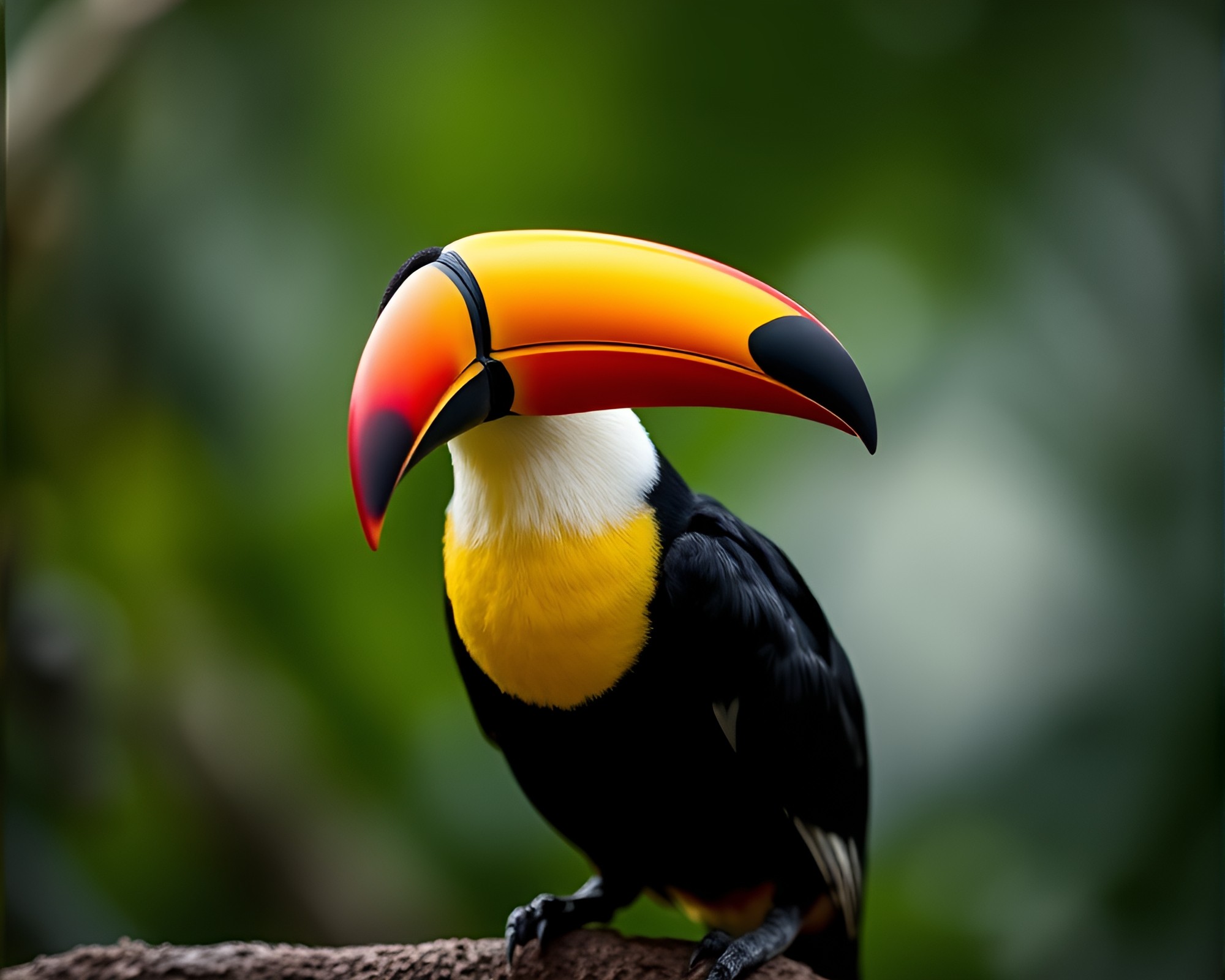 Vibrant Toucan amidst Geometric Circles – free AI stock image