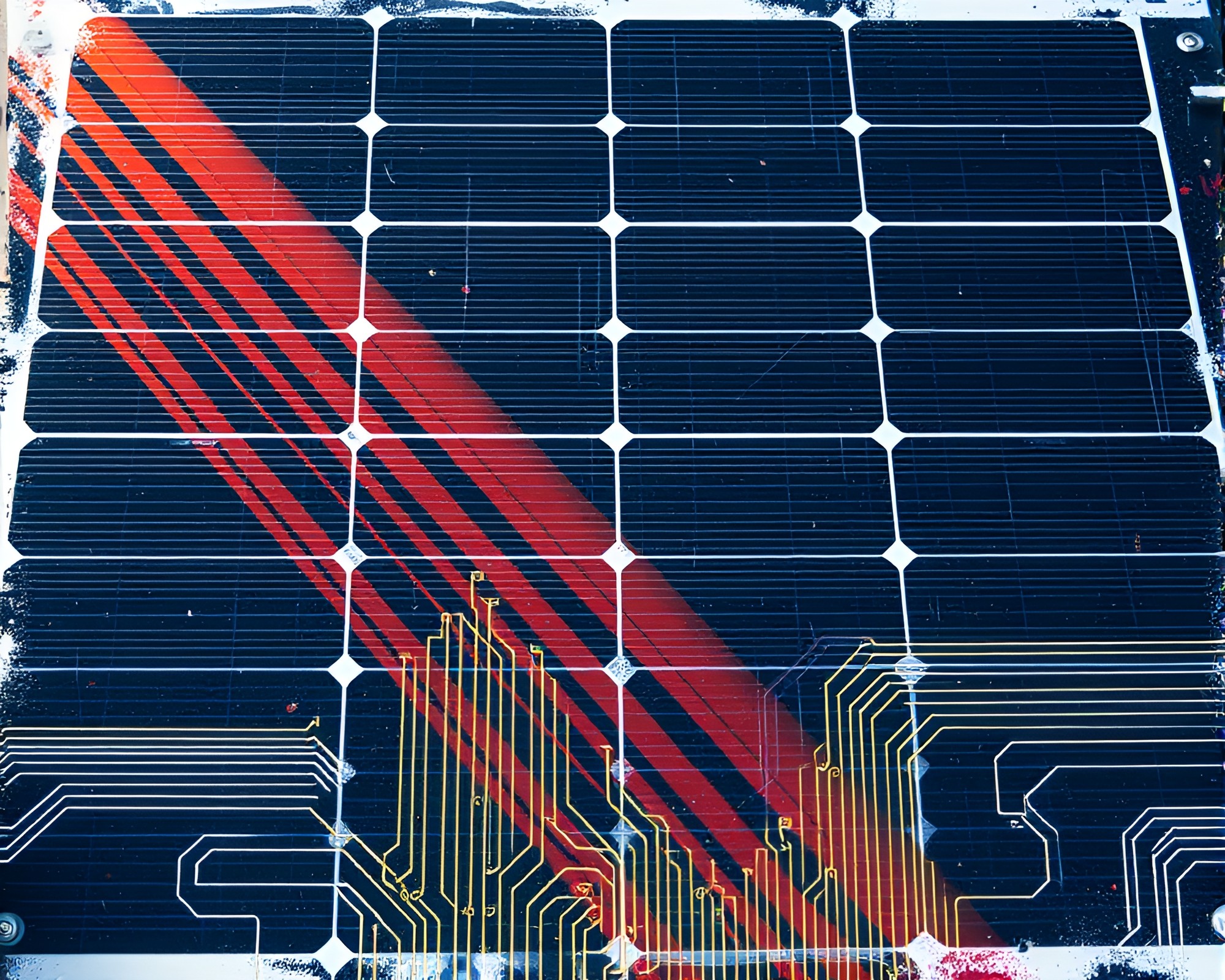 Futuristic Solar Panel Graffiti Artwork – free AI stock image
