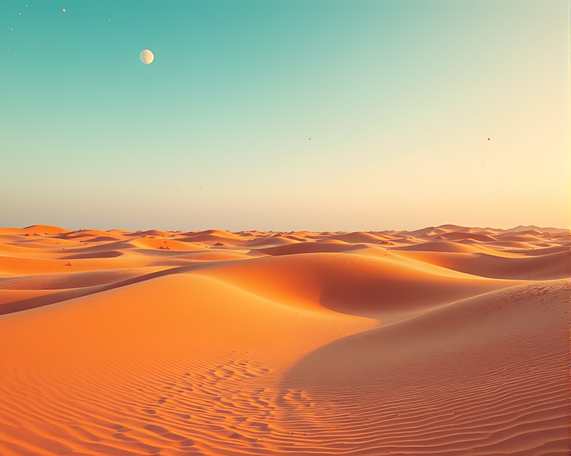 Mirage of Ghostly Reflection: Haunted Mirror Desert Scene – free AI stock image