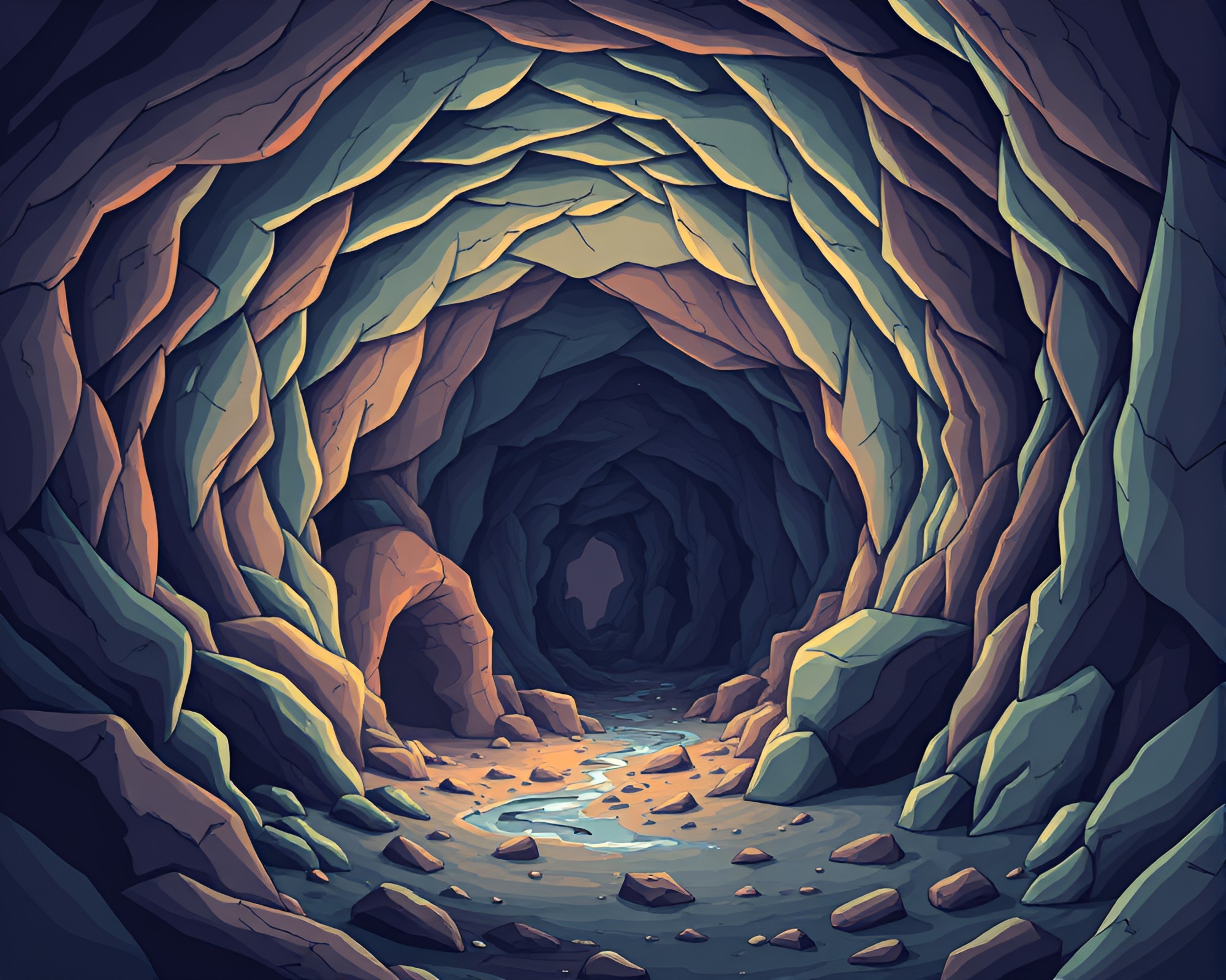 Icy Whirlwind in Cartoon Glacial Cave – free AI stock image