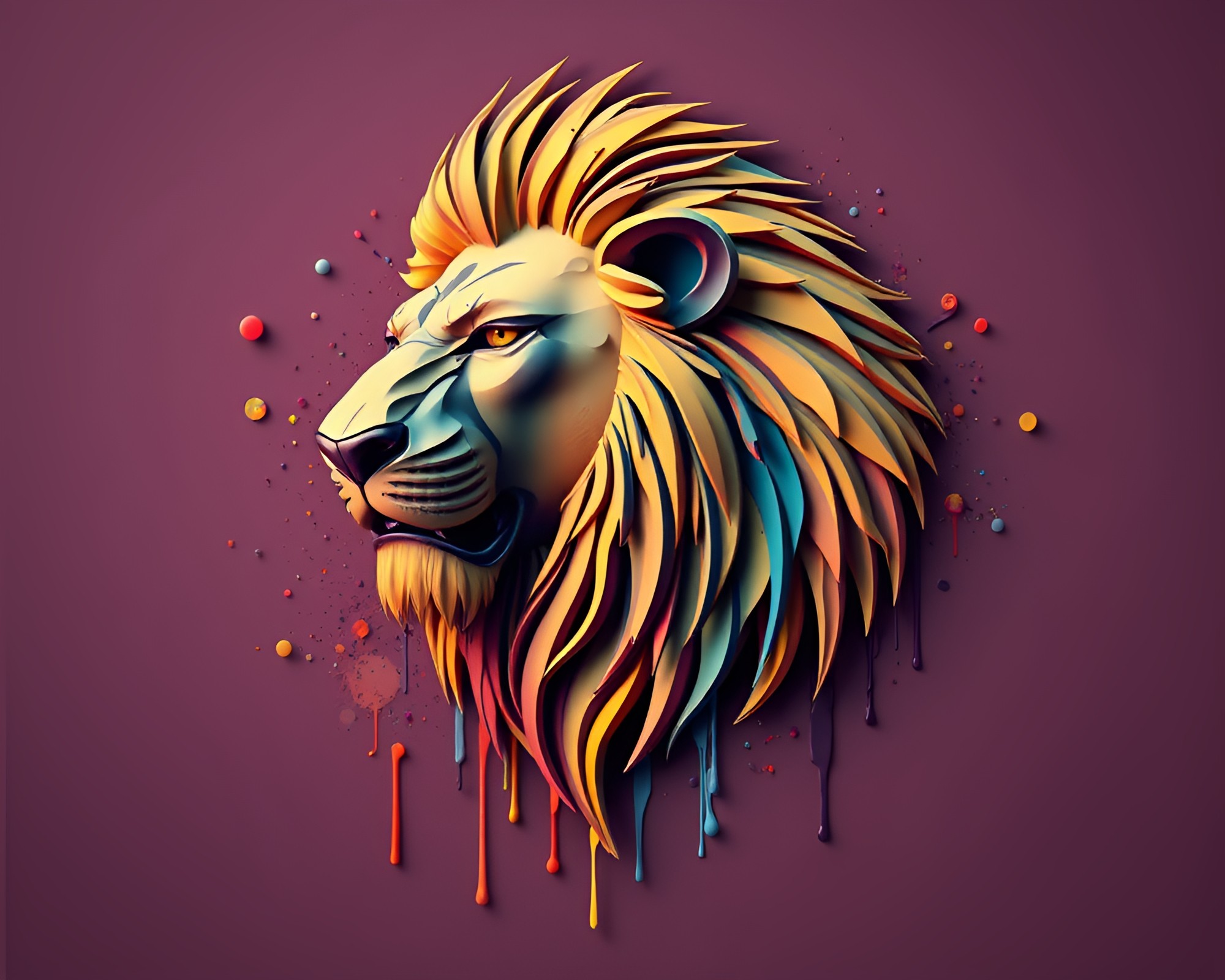 Lion King Graffiti 3D Render – free AI stock image