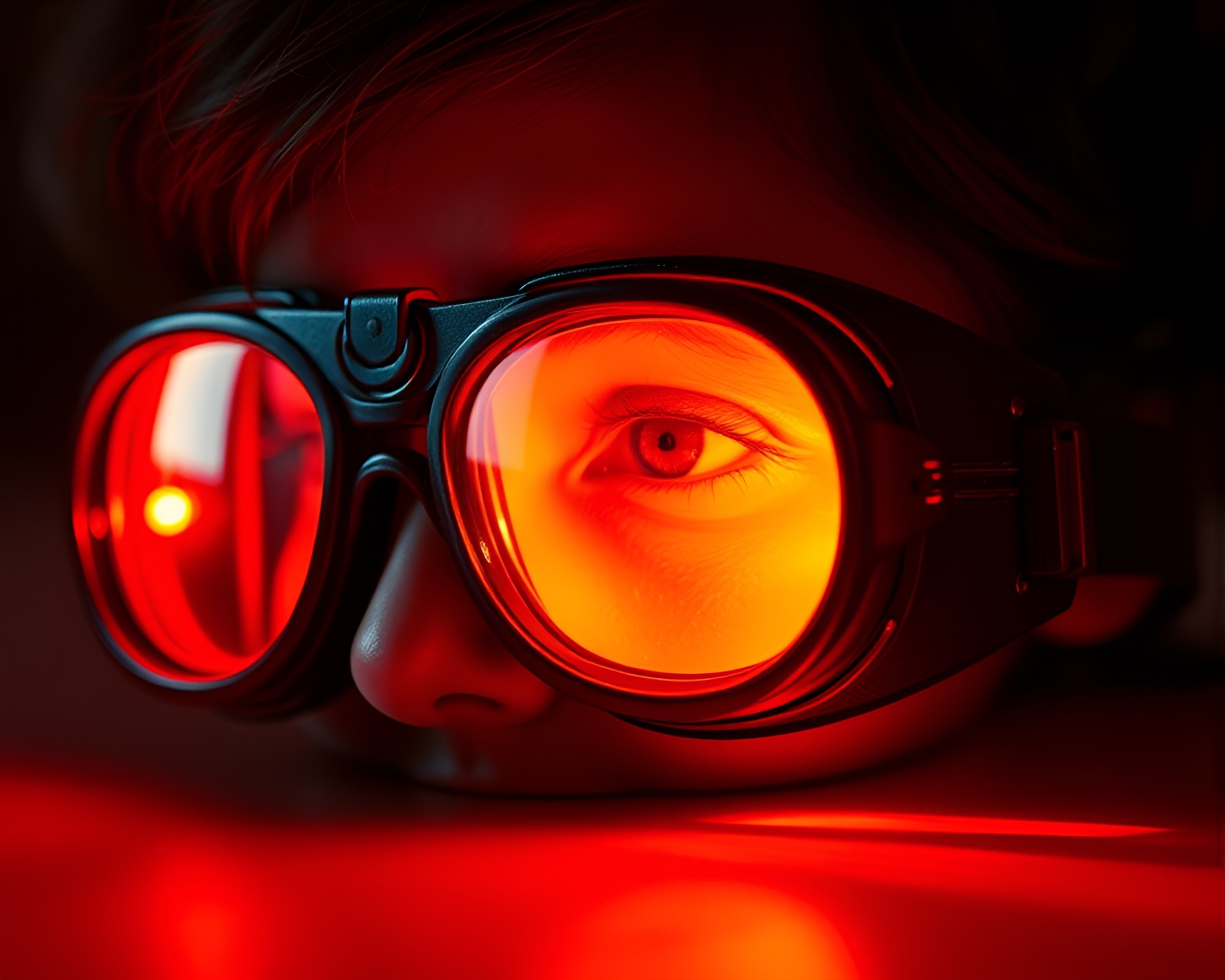 Steampunk Goggles in Burnt Orange 3D – free AI stock image