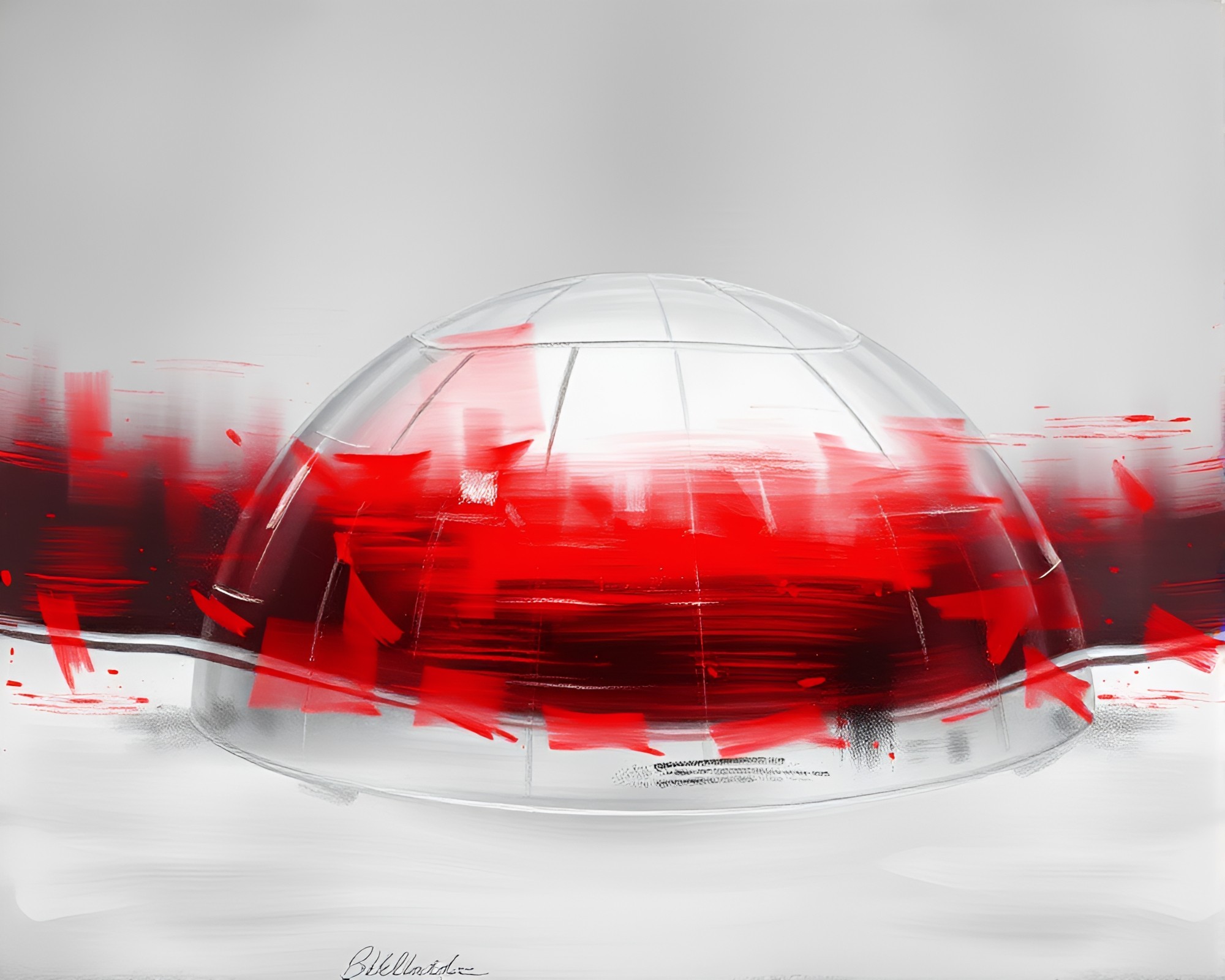Glass igloo in motion blur streaks – free AI stock image