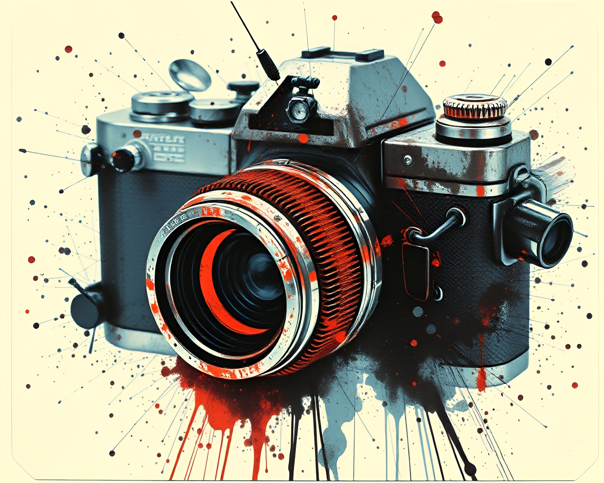 Vintage Golem Ink Splashes Real-Time Ray Tracing Art – free AI stock image