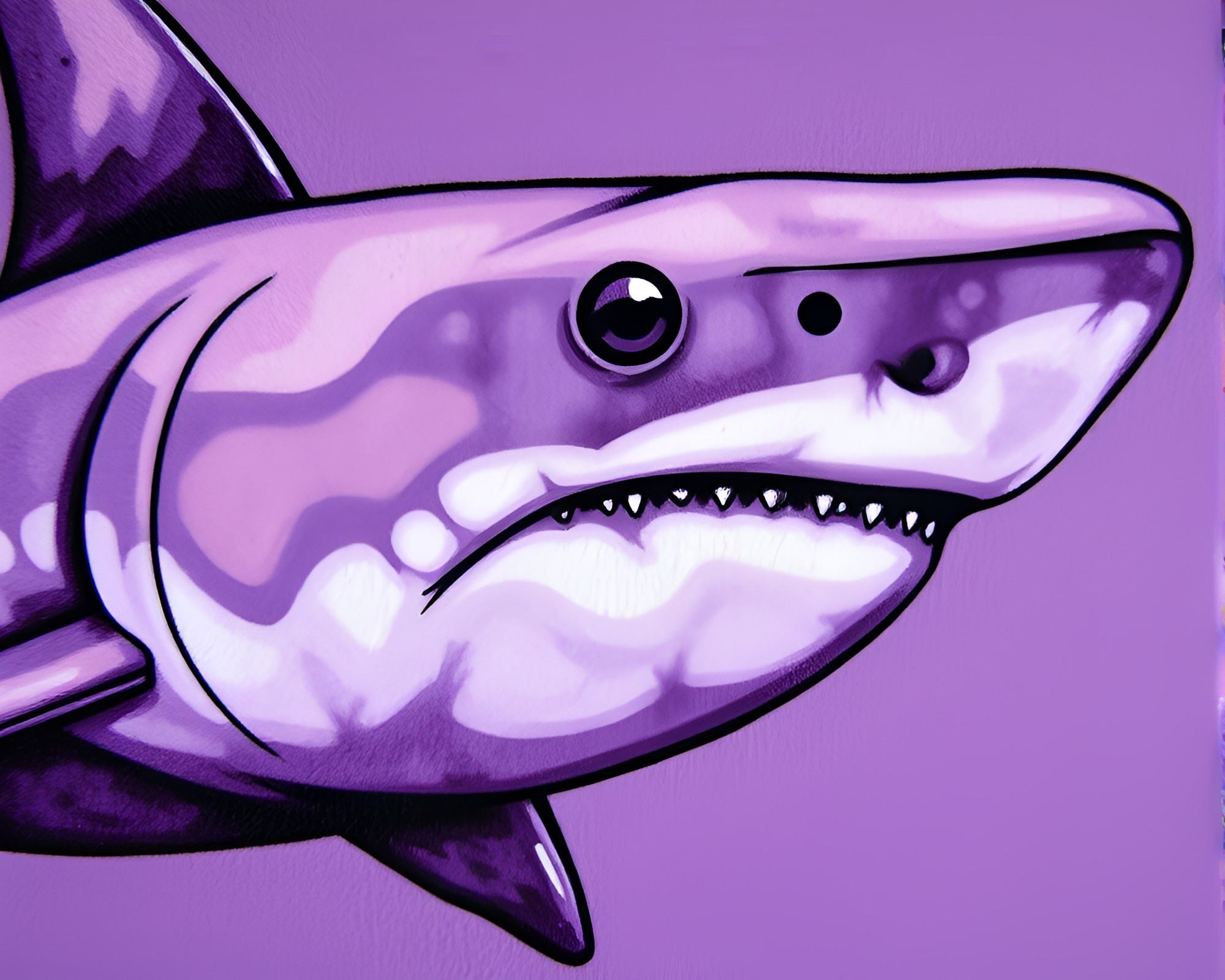 Sgraffito Shark in Amethyst Close-Up – free AI stock image