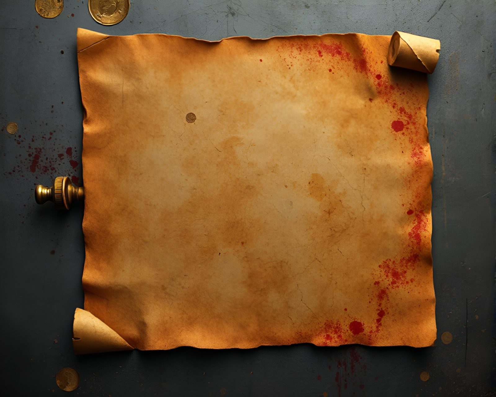 Colorful ancient scroll with HDR contrast on scratch textures
