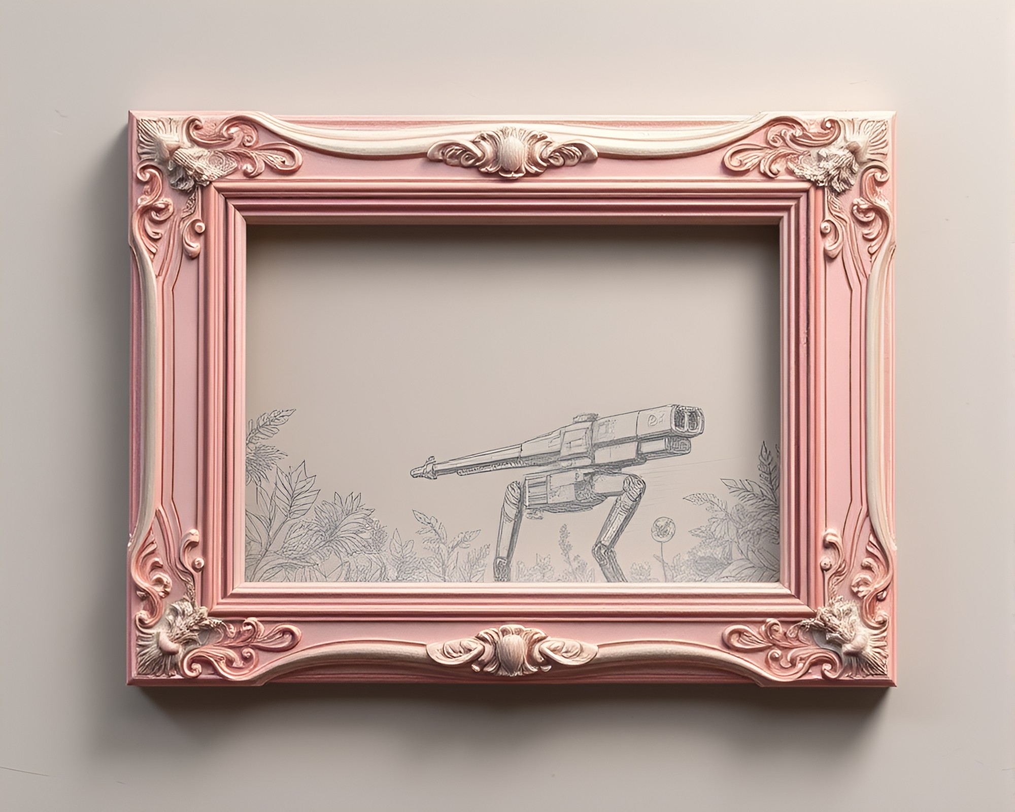 Mechanical Duel in Pastel Engraving – free AI stock image