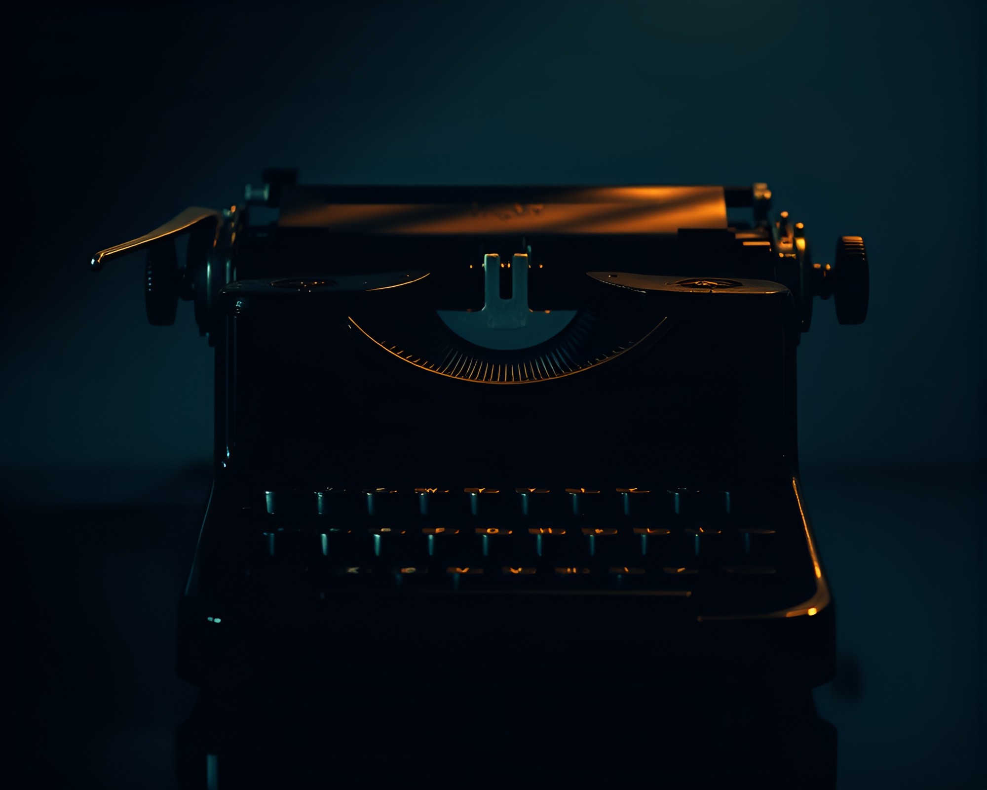 Vector Halftone Antique Typewriter with Iridescent Lighting – free AI stock image