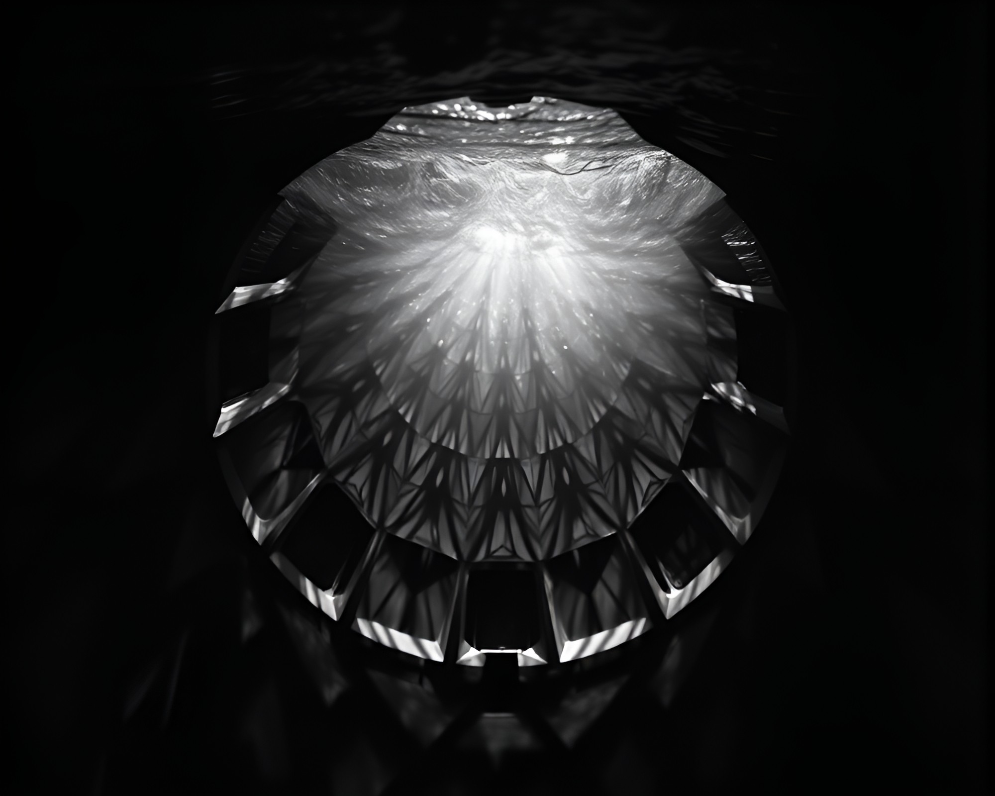 Underwater Fractal Dome with Attic Shadows – free AI stock image