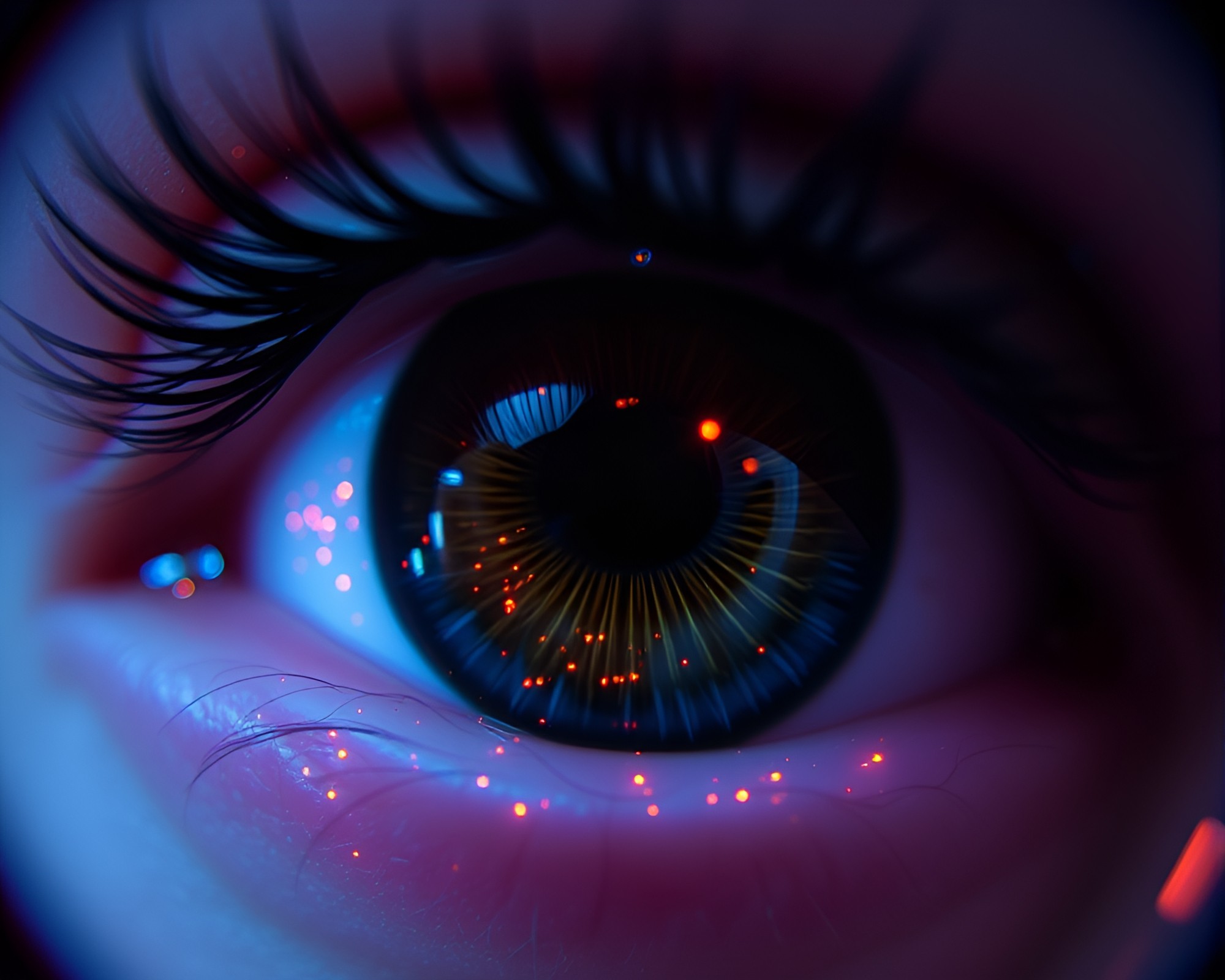 90s Grunge Contact Lens Worm’s Eye View – free AI stock image