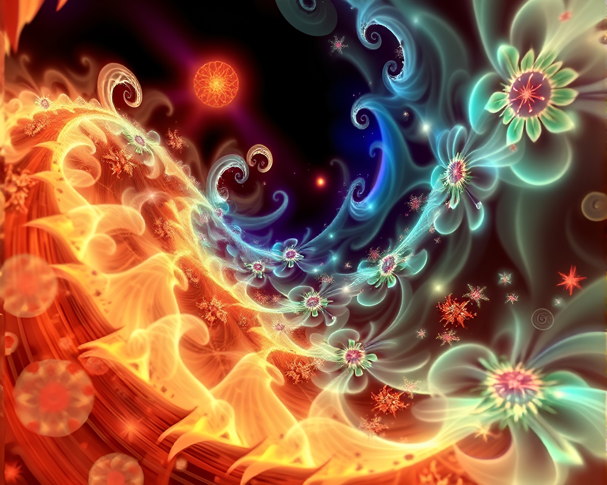 Fractal Digital Dim Sum: An Artistic Composition – free AI stock image