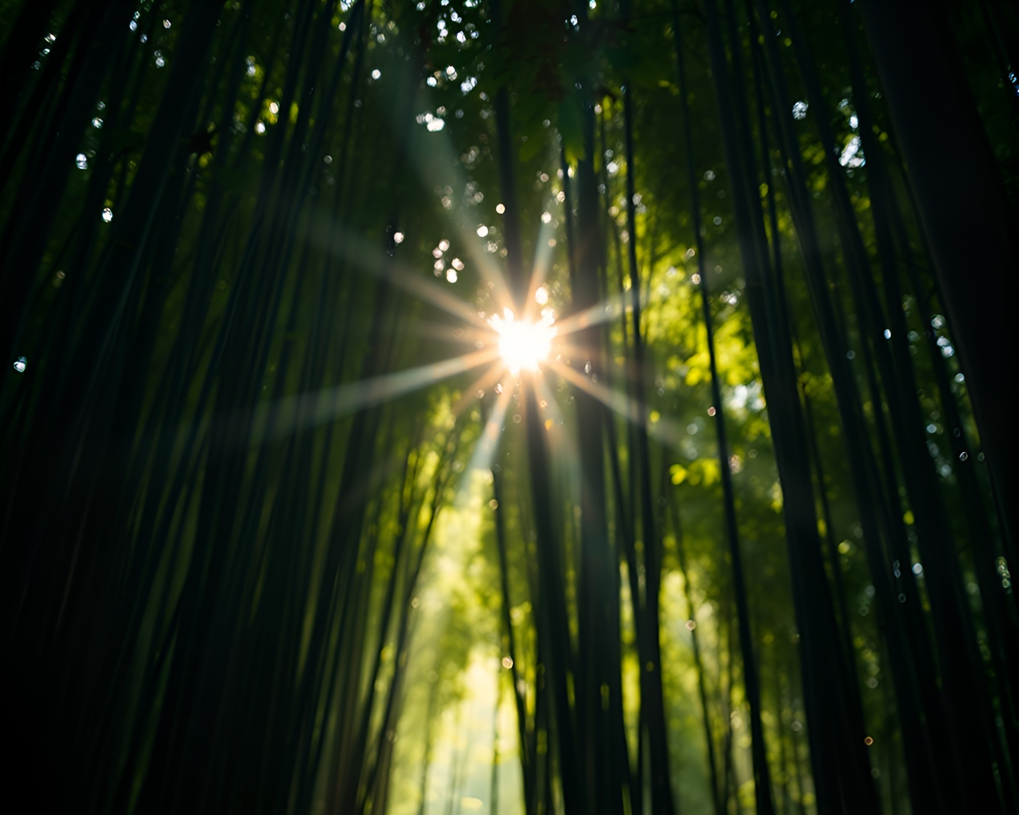 Bamboo Grove Sunbeam Softbox Photography – free AI stock image