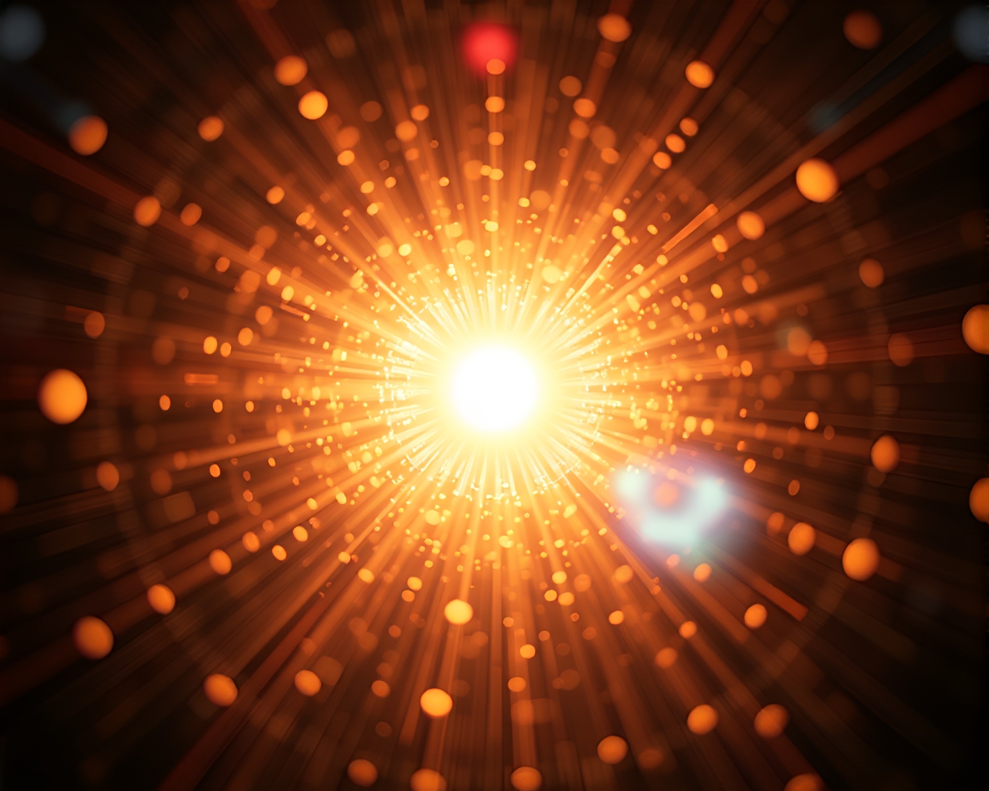 Nanobot Swarm Lens Sunburst Vignette Concept Art – free AI stock image