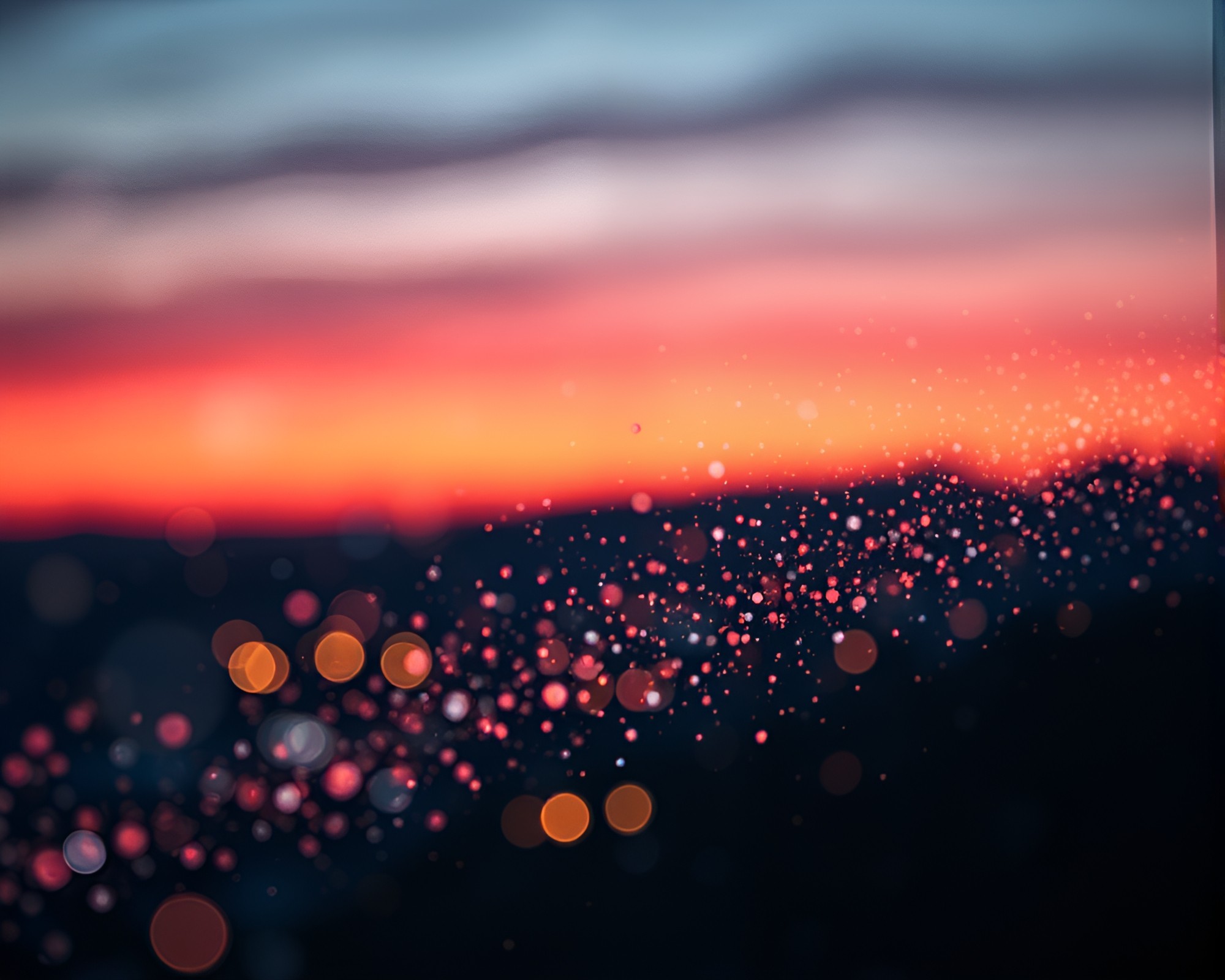 Holographic Twilight: Particle Simulation Augmented Reality – free AI stock image