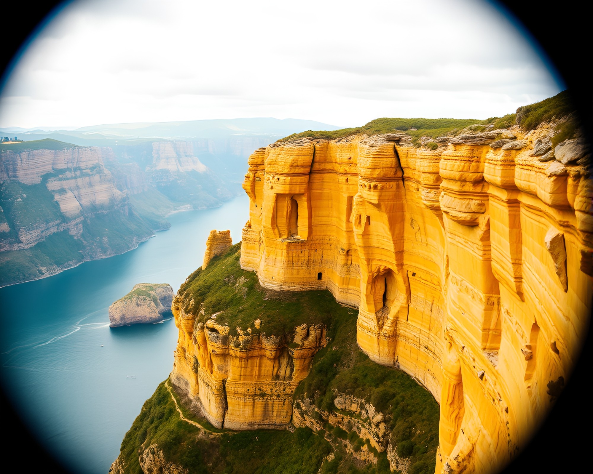 Split Focus Cliff Vision Data Visualization – free AI stock image
