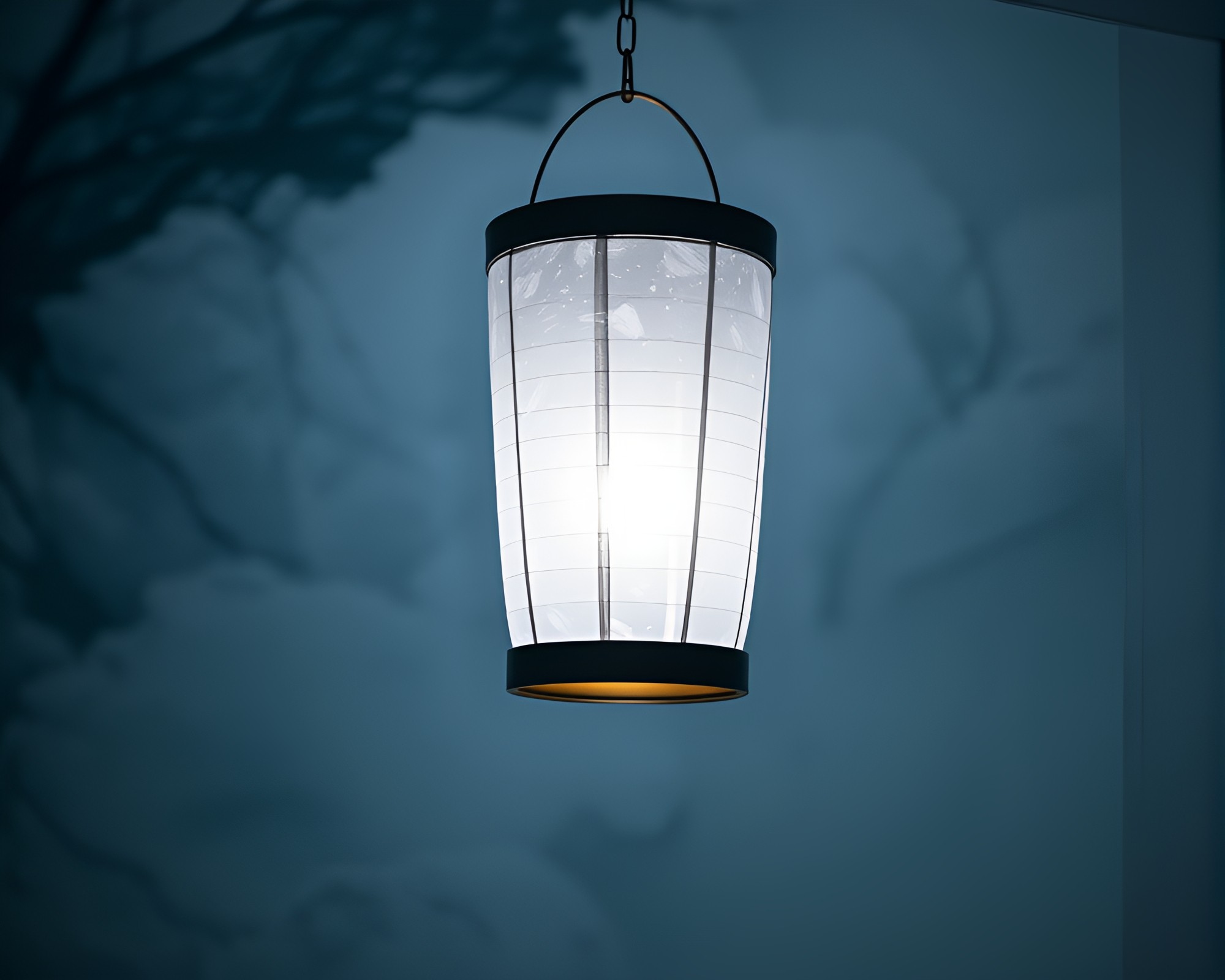 Icy Paper Lanterns Illuminated by Fiber Optic Lights – free AI stock image