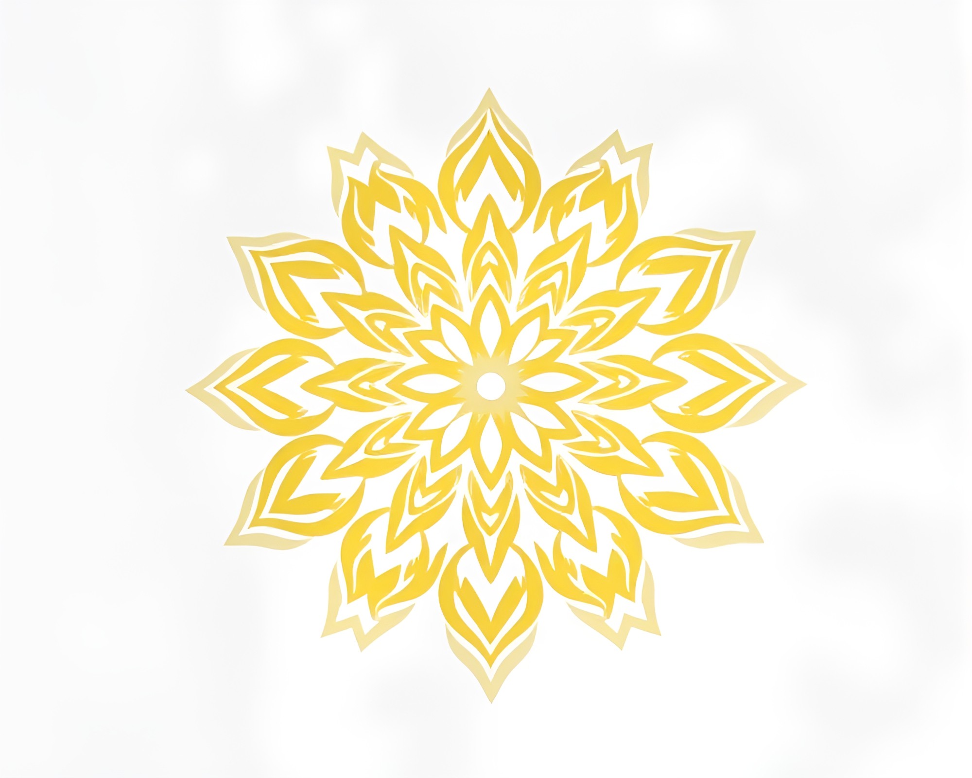 Luminous Mandala Botanical Shadow Stencil Composition – free AI stock image