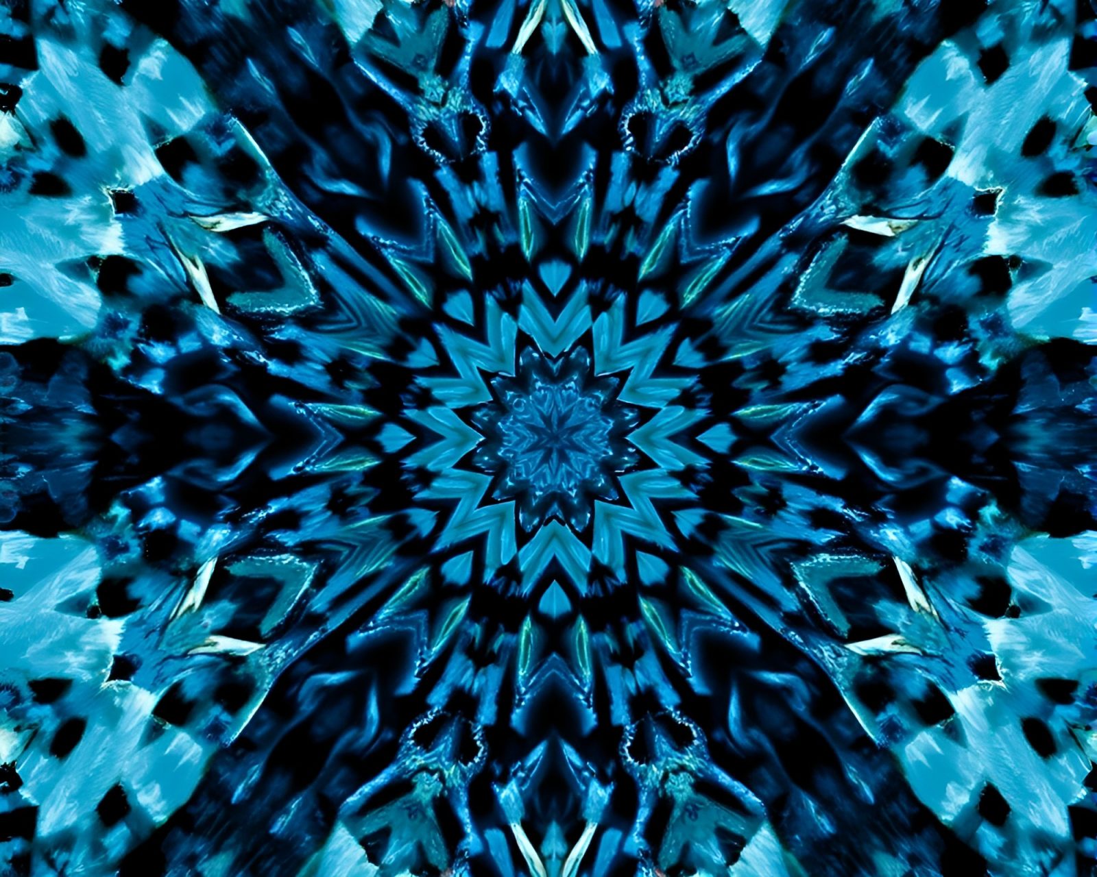 Grisaille astral projection in arctic blue kaleidoscope fragments