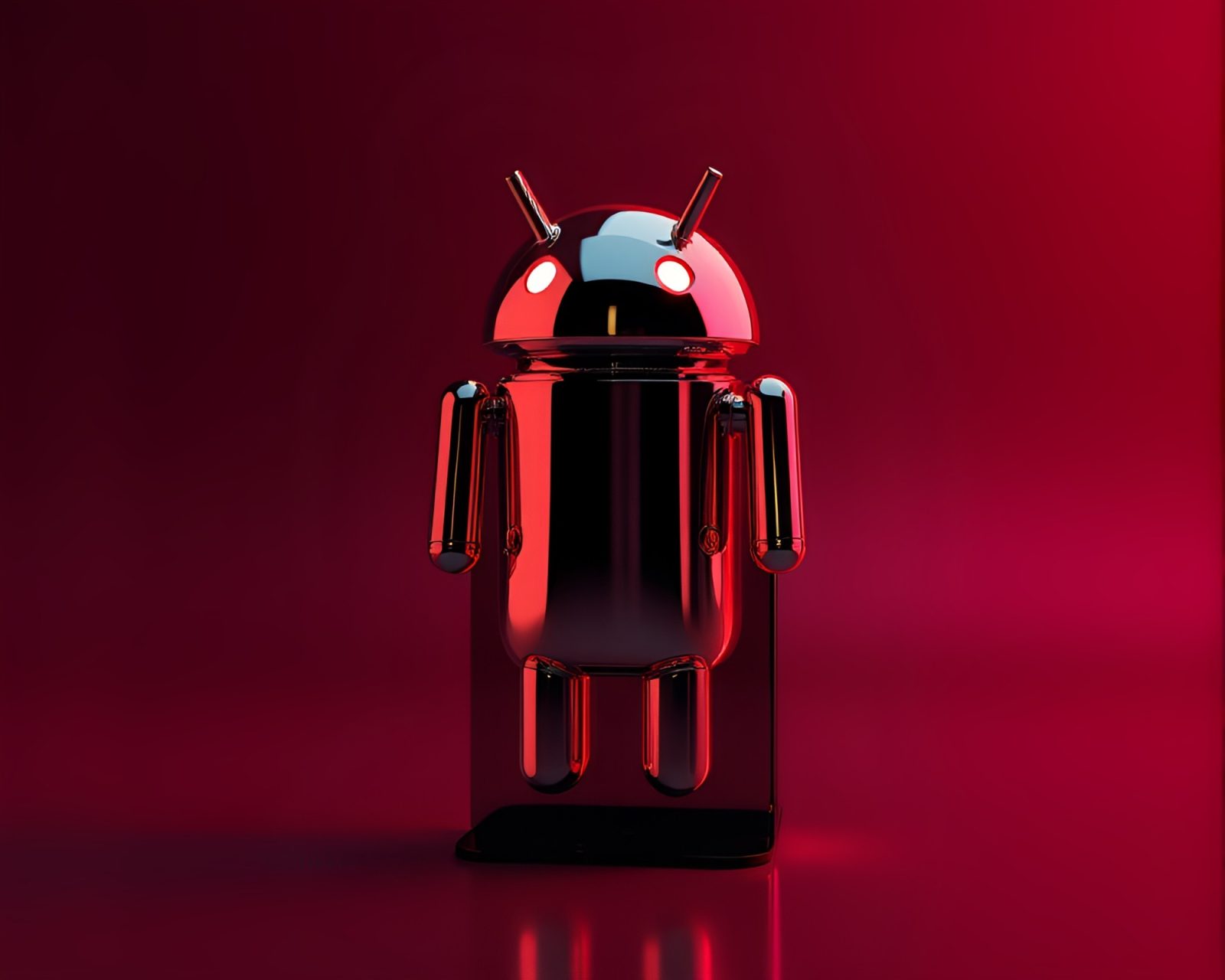 Studio shot of an android displaying metallic sheen