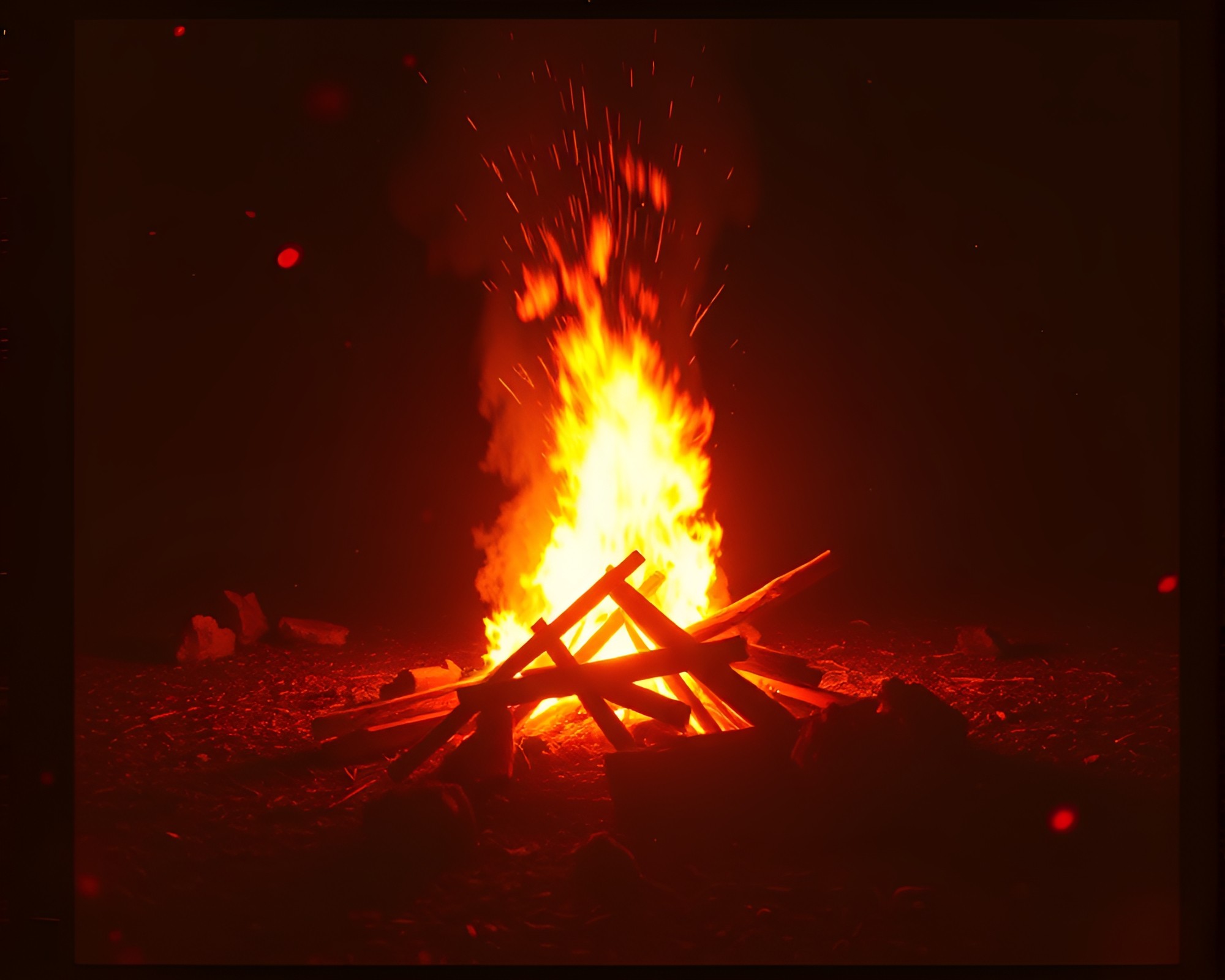 Film Noir Psychedelic Bonfire: Sprocket Hole Swirl – free AI stock image