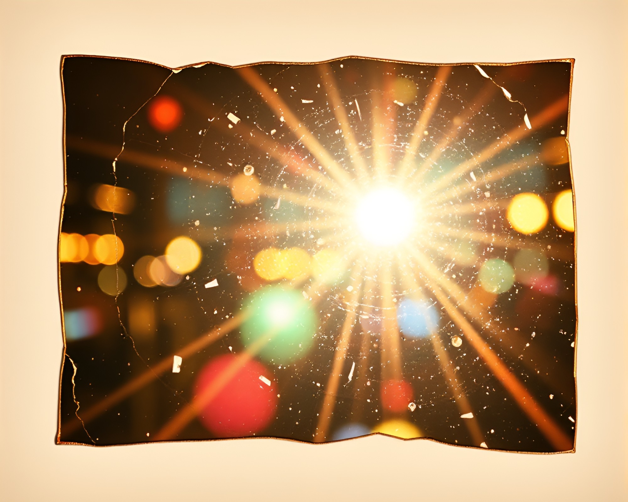 Murano Glass Collage Bathed in Lens Flare Burst – free AI stock image