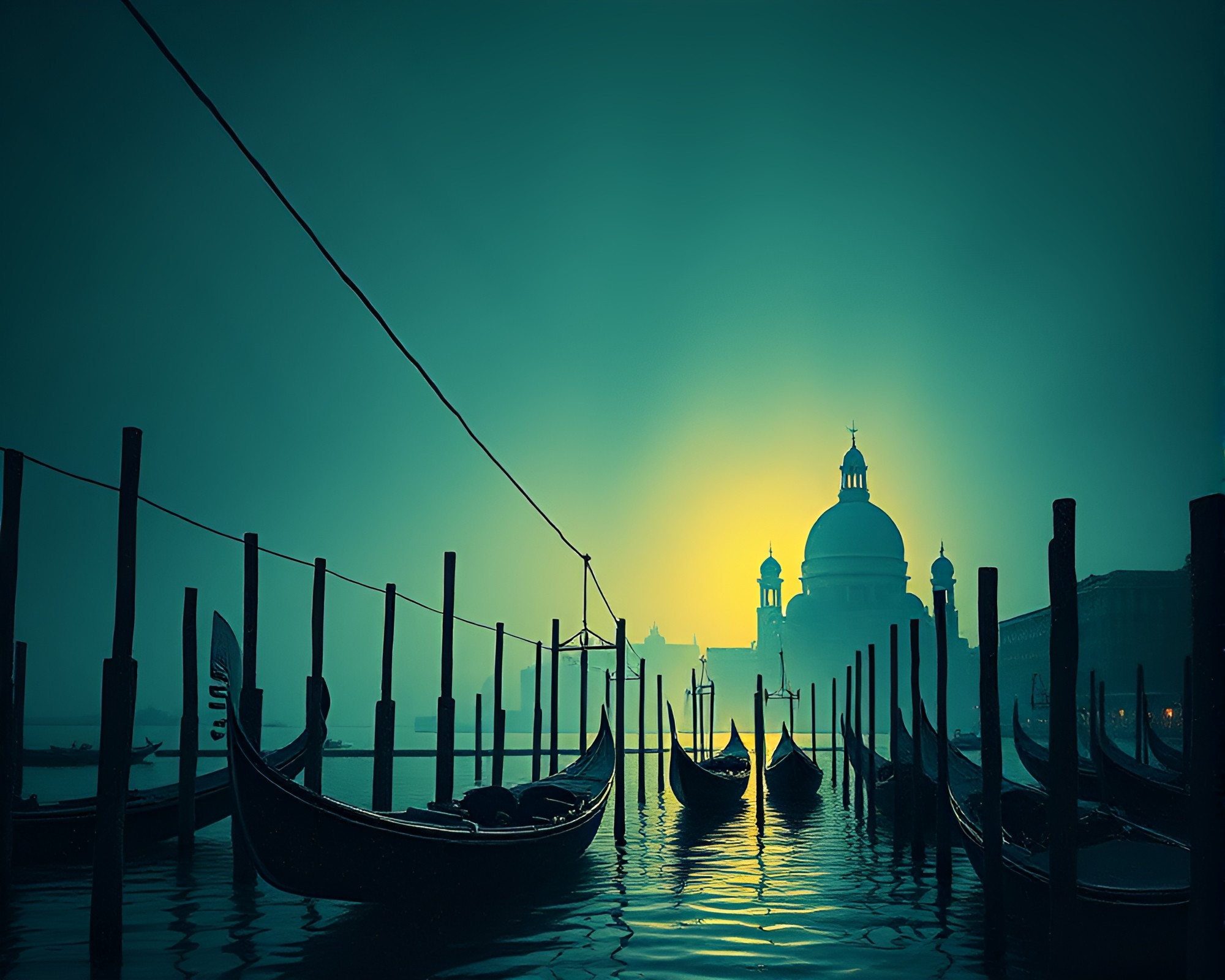 Gondola Lift Illuminated by Church Candlelight – free AI stock image