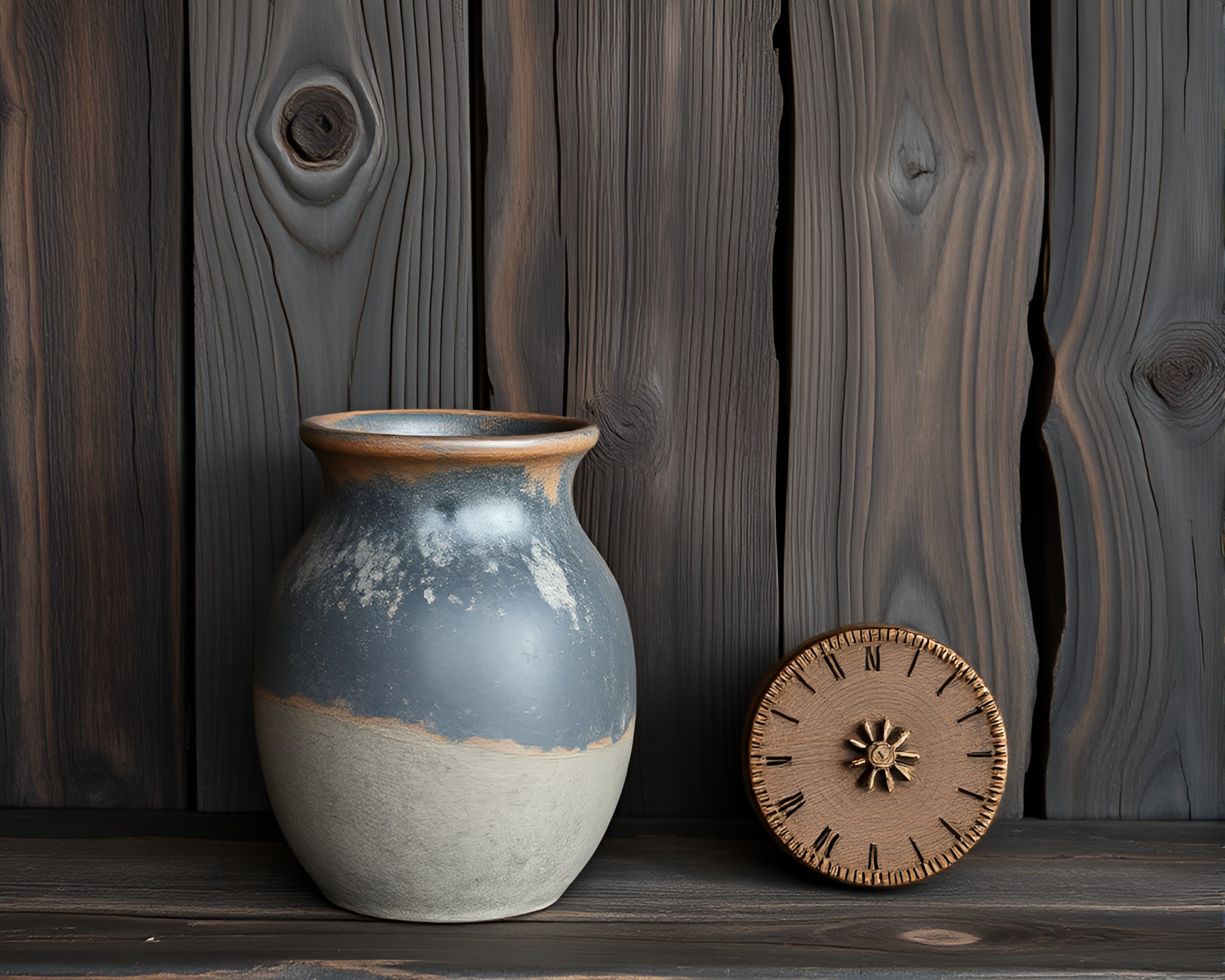 Rustic Pottery Illuminated in Charcoal Tenebrism – free AI stock image