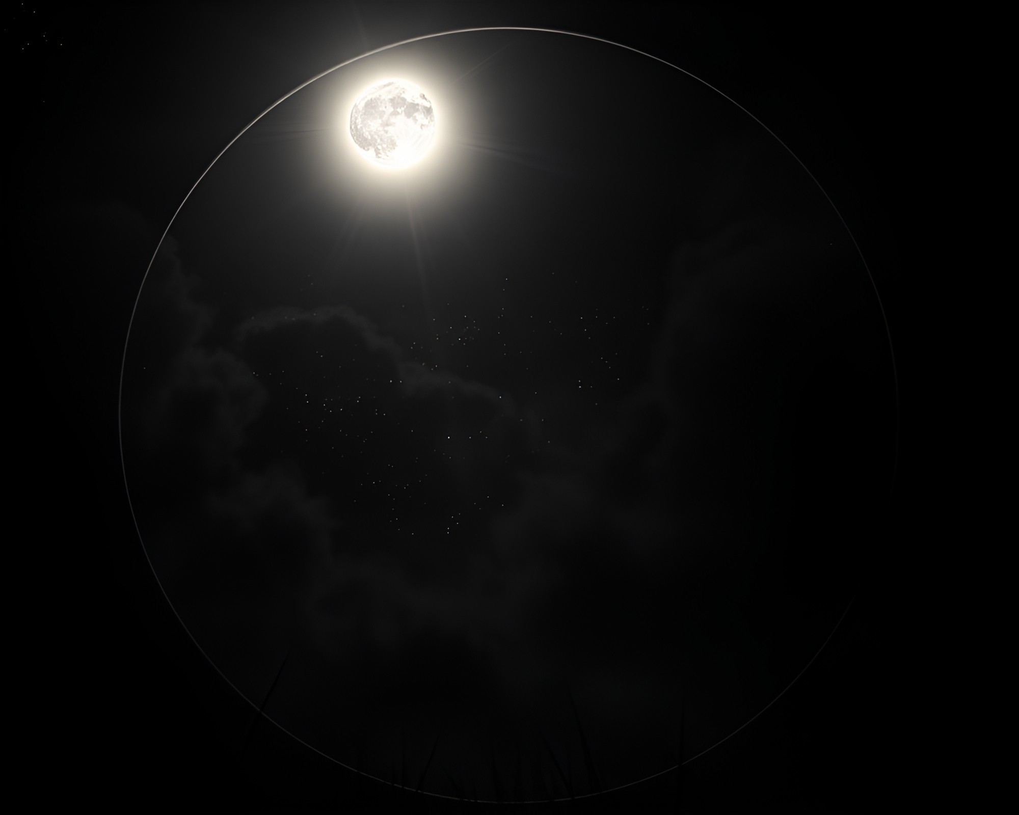 Majestic Tiger in Noir Night Sky Halo – free AI stock image