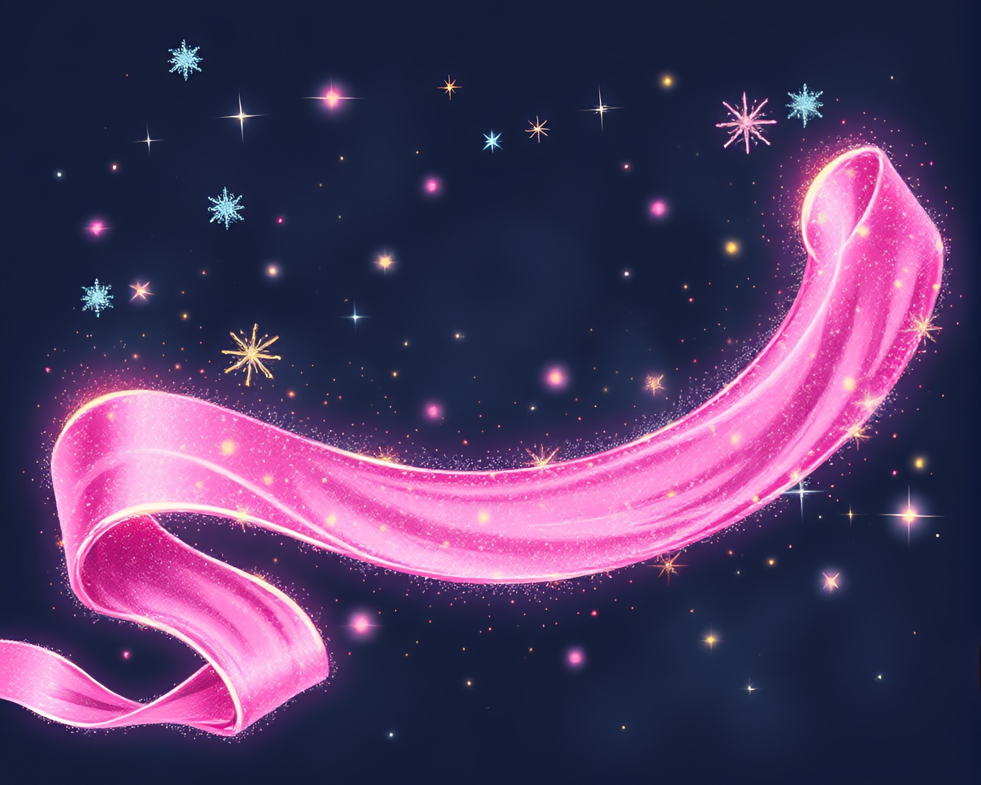 Whimsical Chalk Art Adorned with Satin Ribbon – free AI stock image