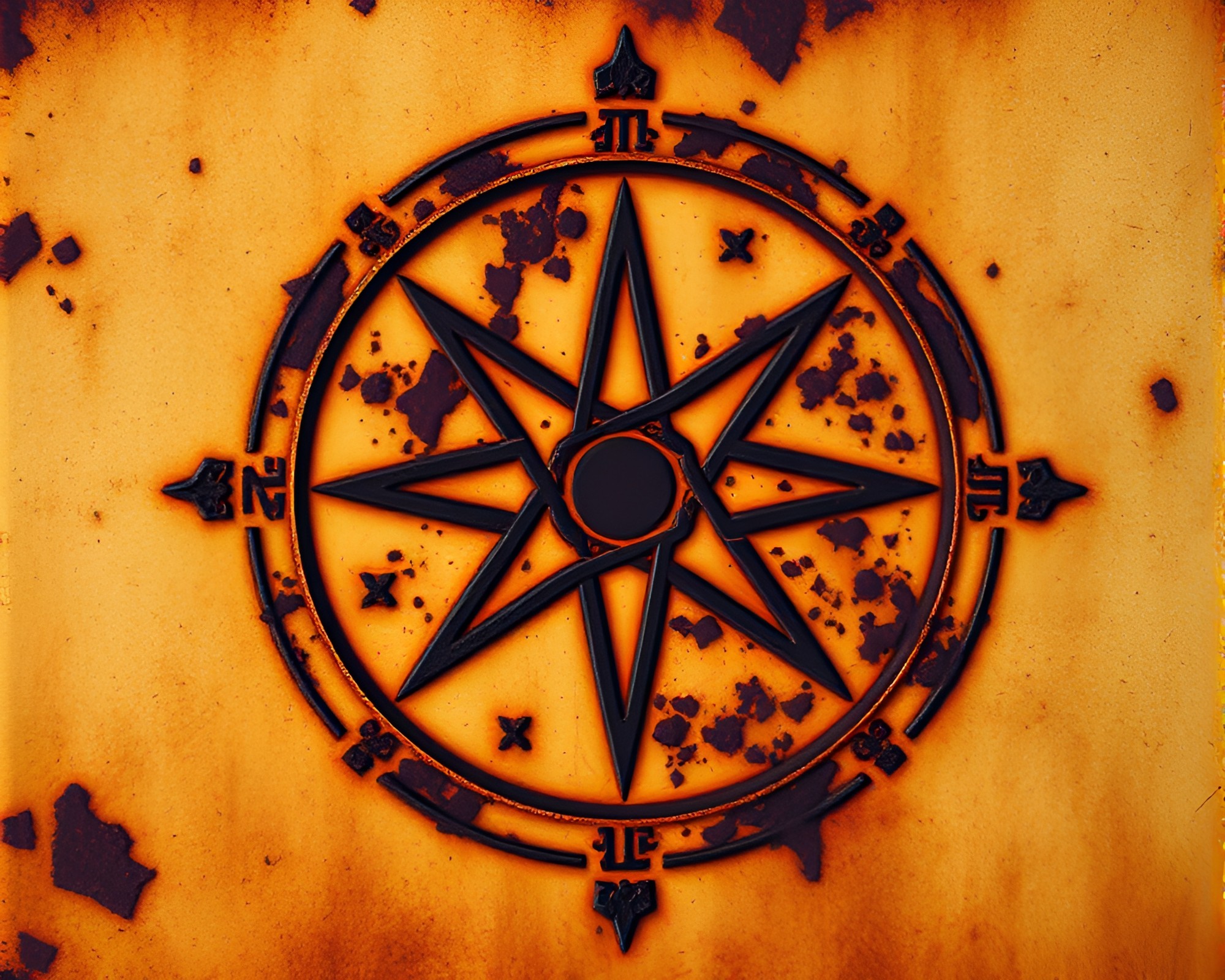 Rustic Sigil in Warm Duotone Glow – free AI stock image