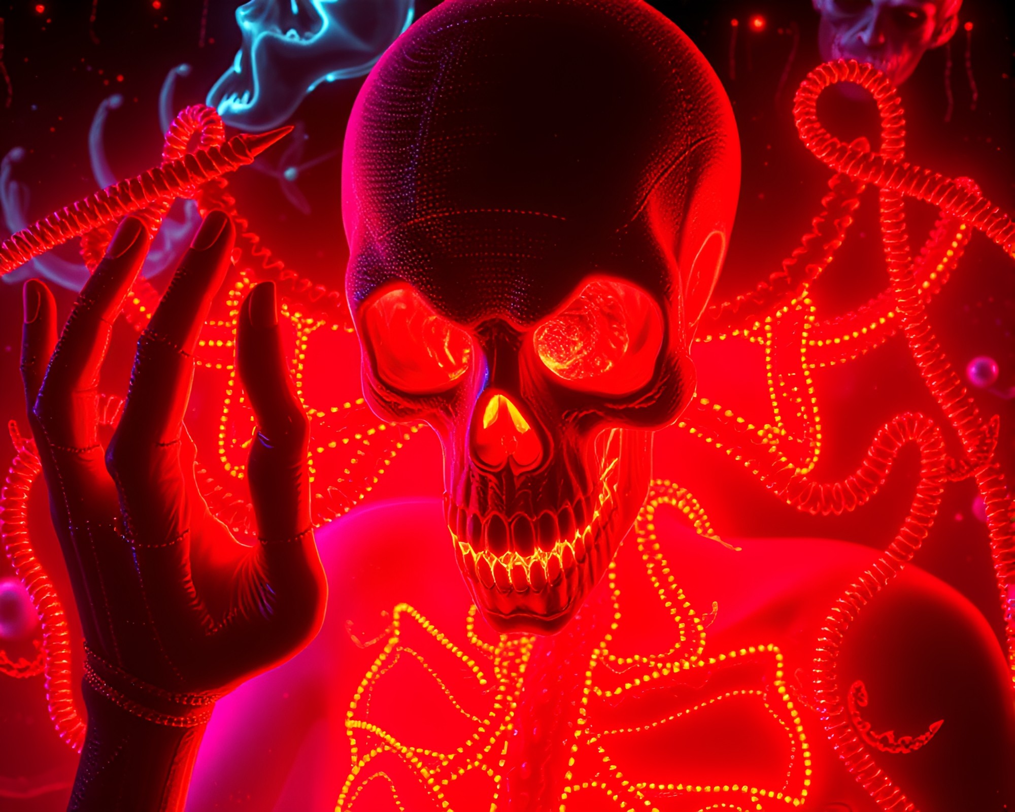 Eldritch Beadwork Moonlit X-ray Ritual – free AI stock image