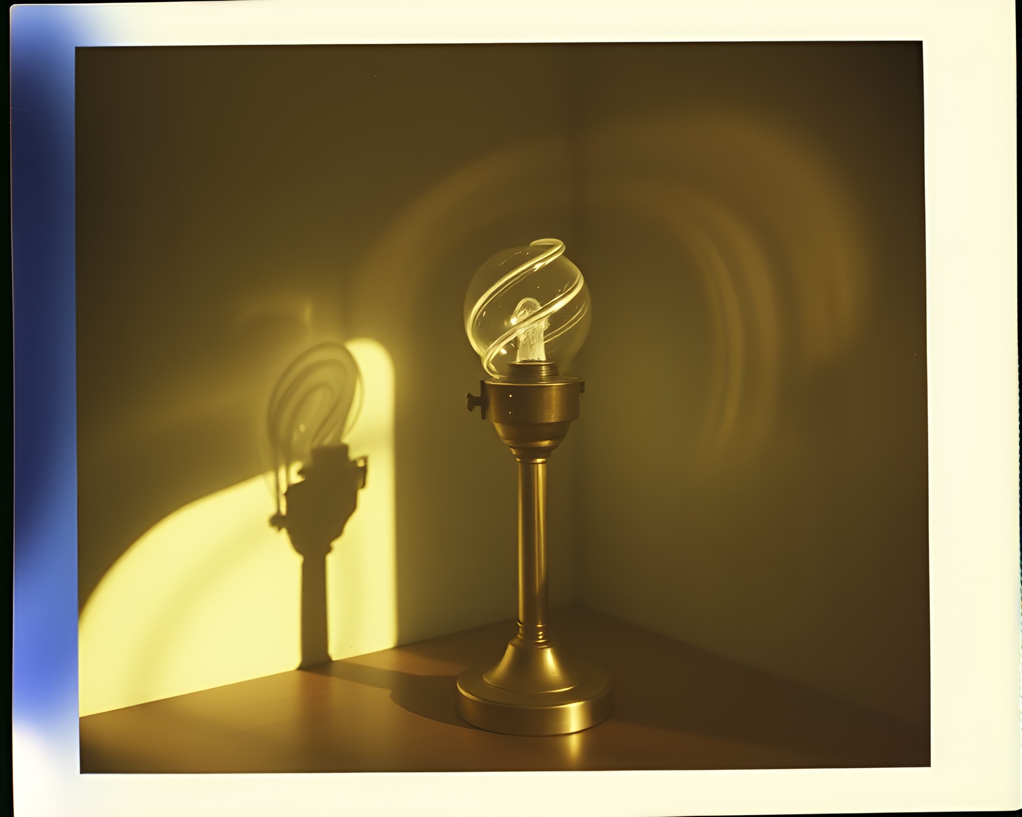 Surreal Lamp Vortex Twist in Muted Shadows – free AI stock image