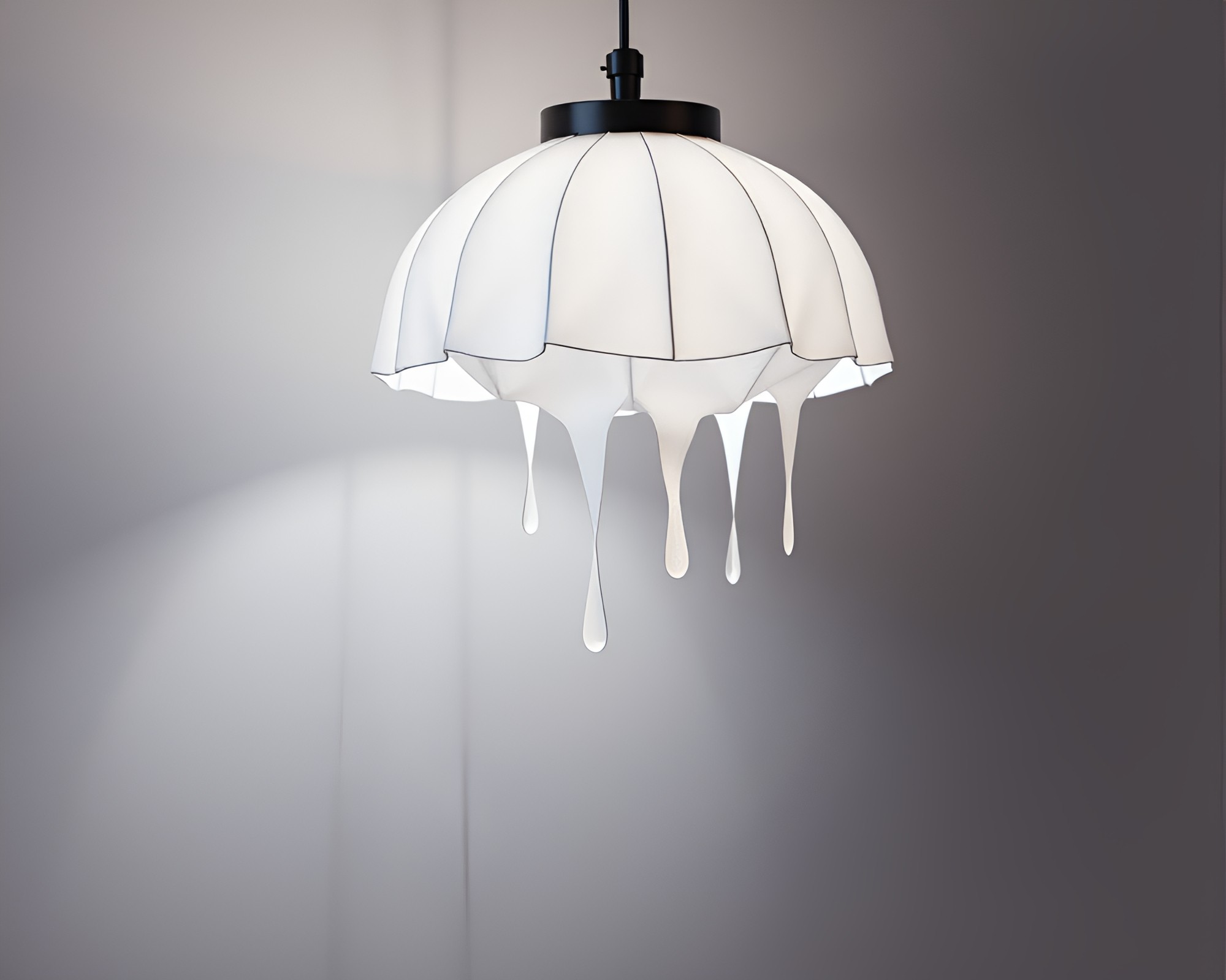 Shattered Paper Tears Illuminated by Lamp Light – free AI stock image