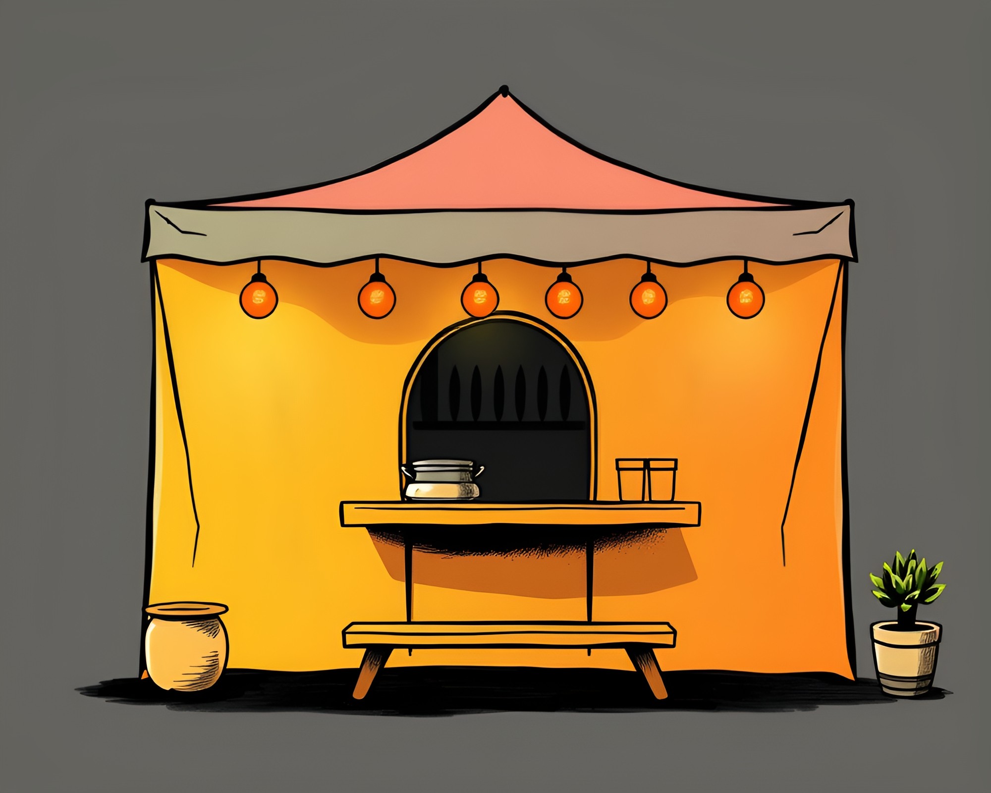 Vibrant Taco Stand in Earth Tone Settings – free AI stock image