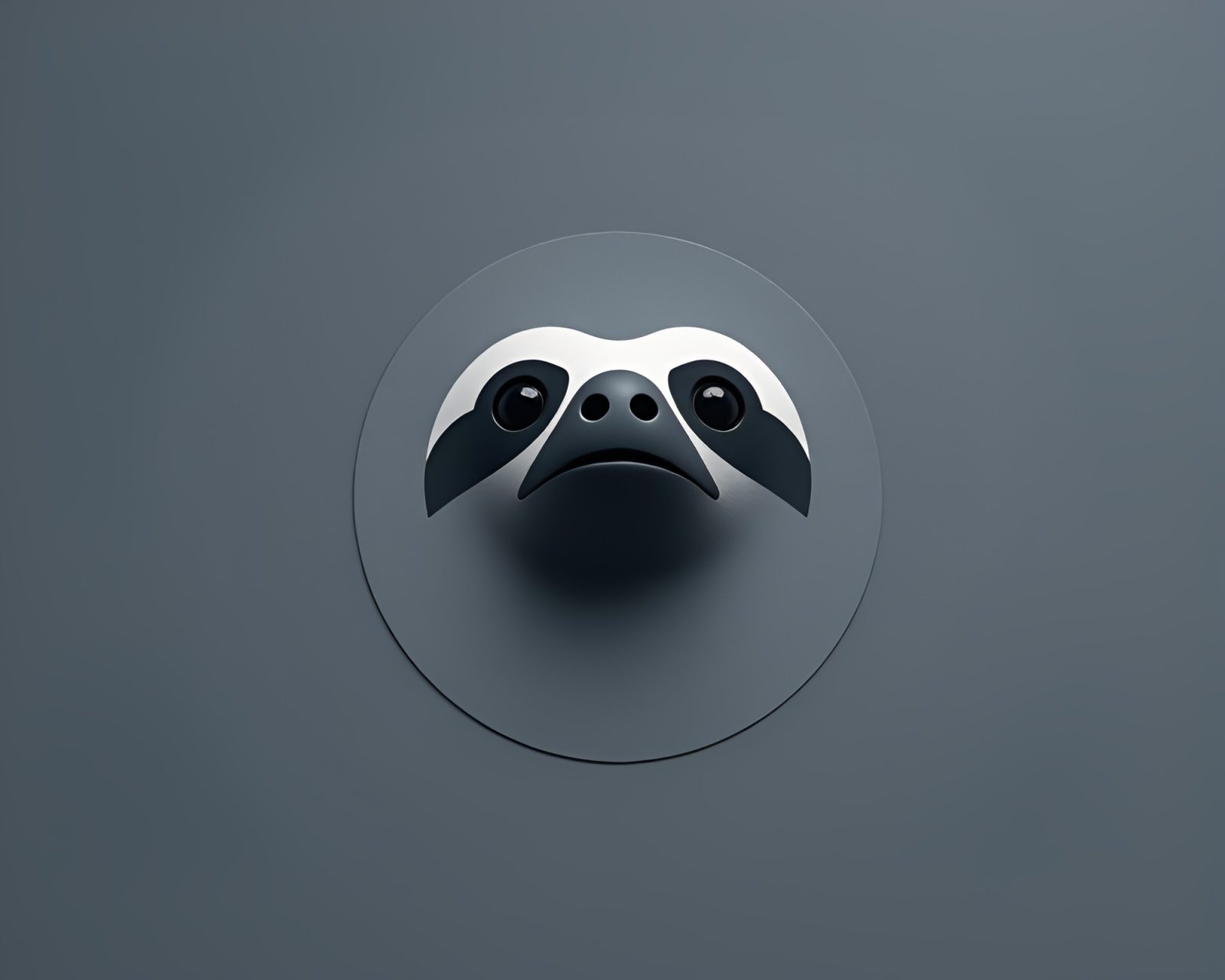 A sloth lounging in a modern, off-center design setting