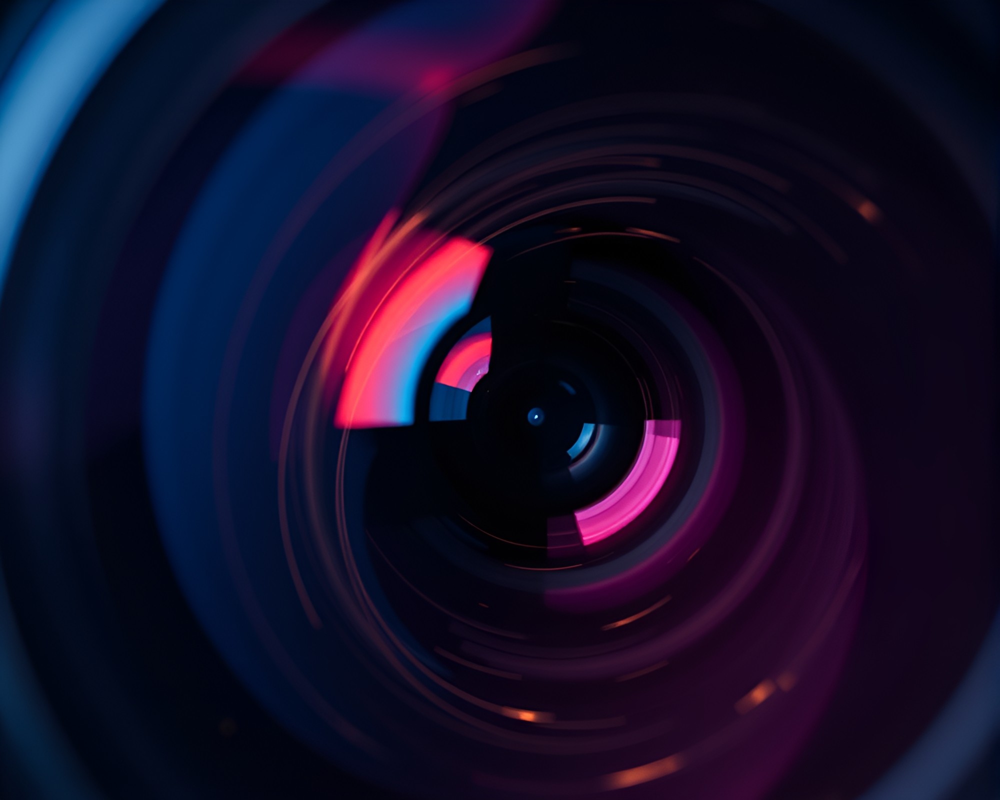 Sapphire Toned Letter with Lens Distortion Swirl – free AI stock image