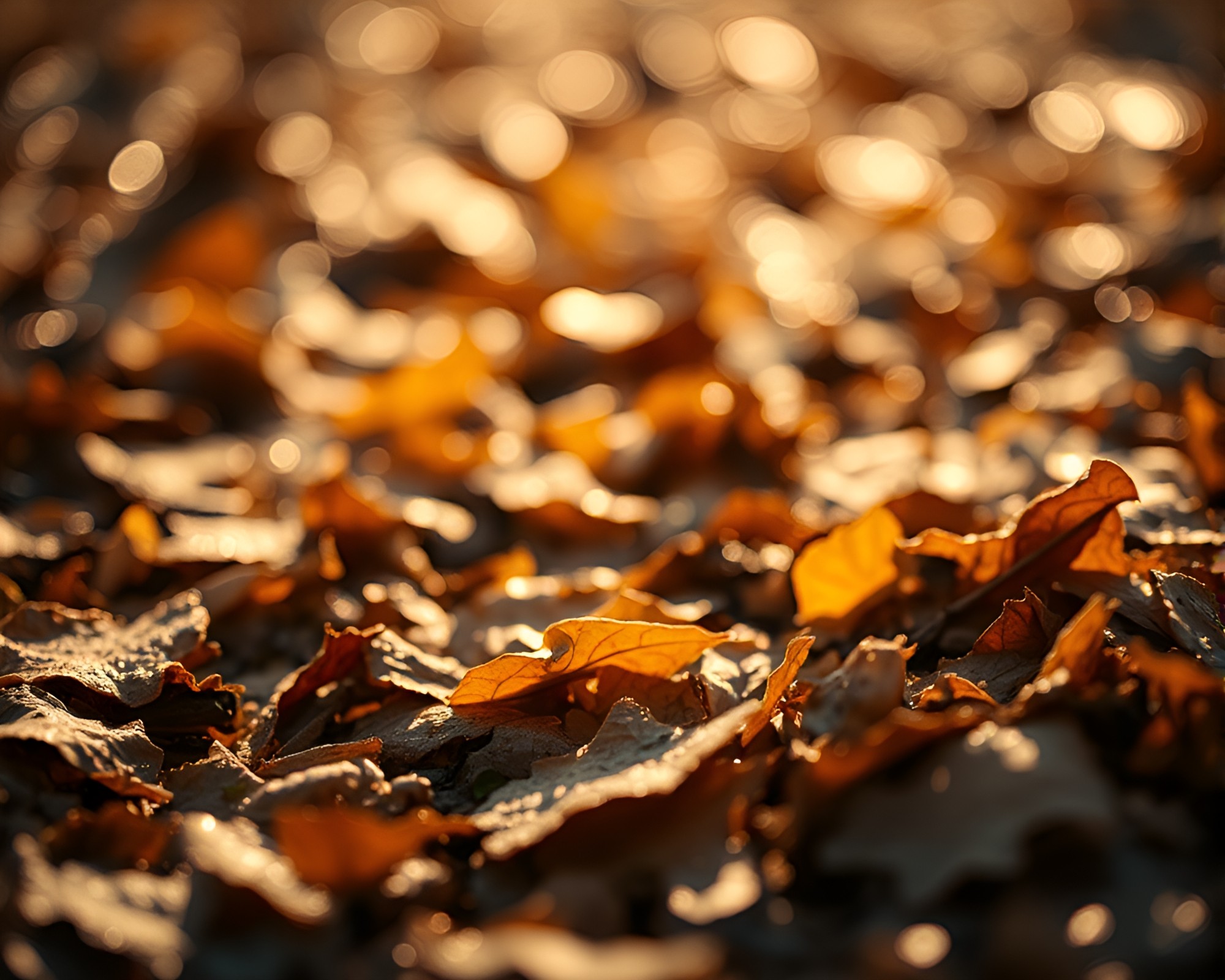 Glistening Leaf Litter in Hot Spring Oasis – free AI stock image