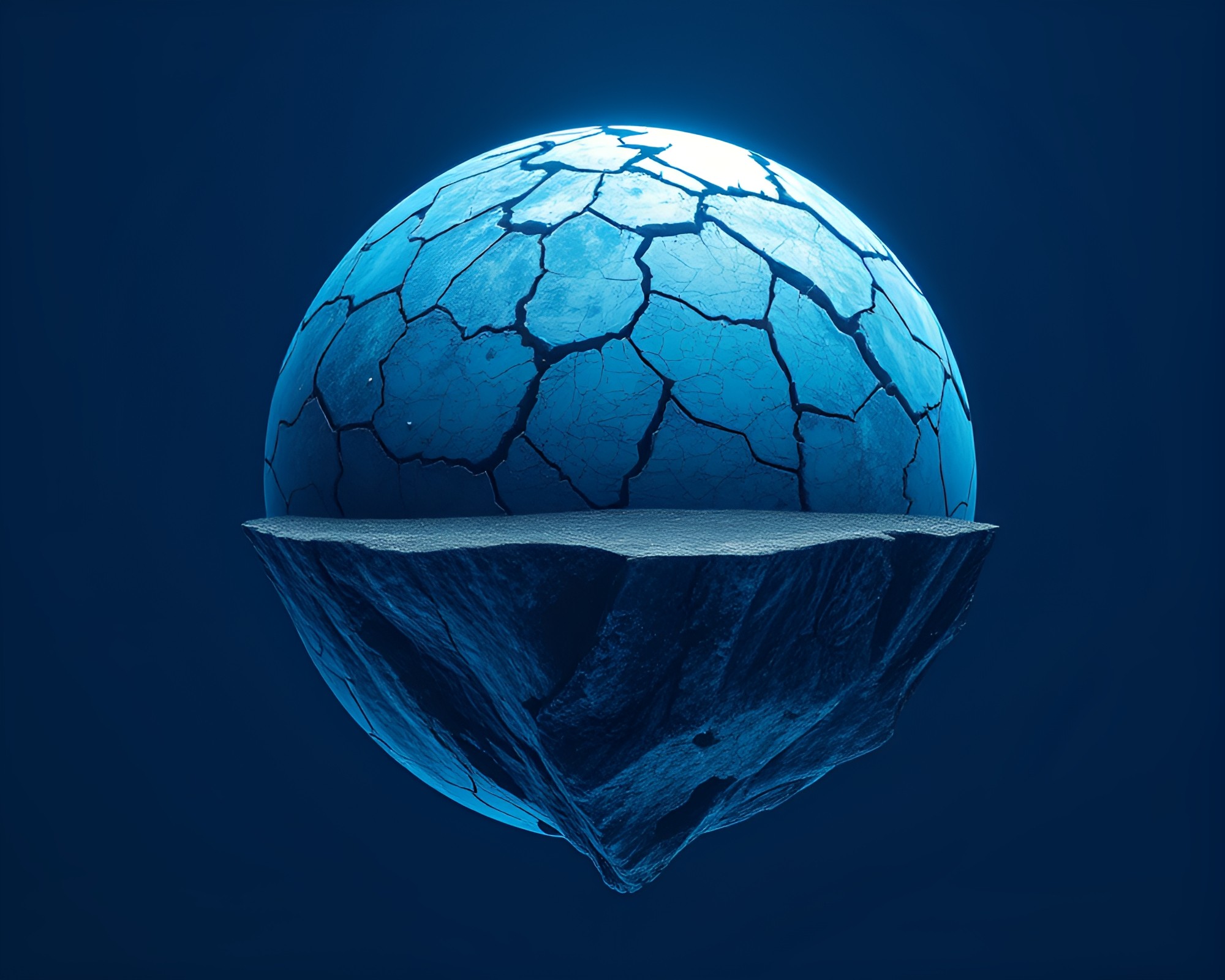 Cracked Earth Floating Island ASCII Art – free AI stock image