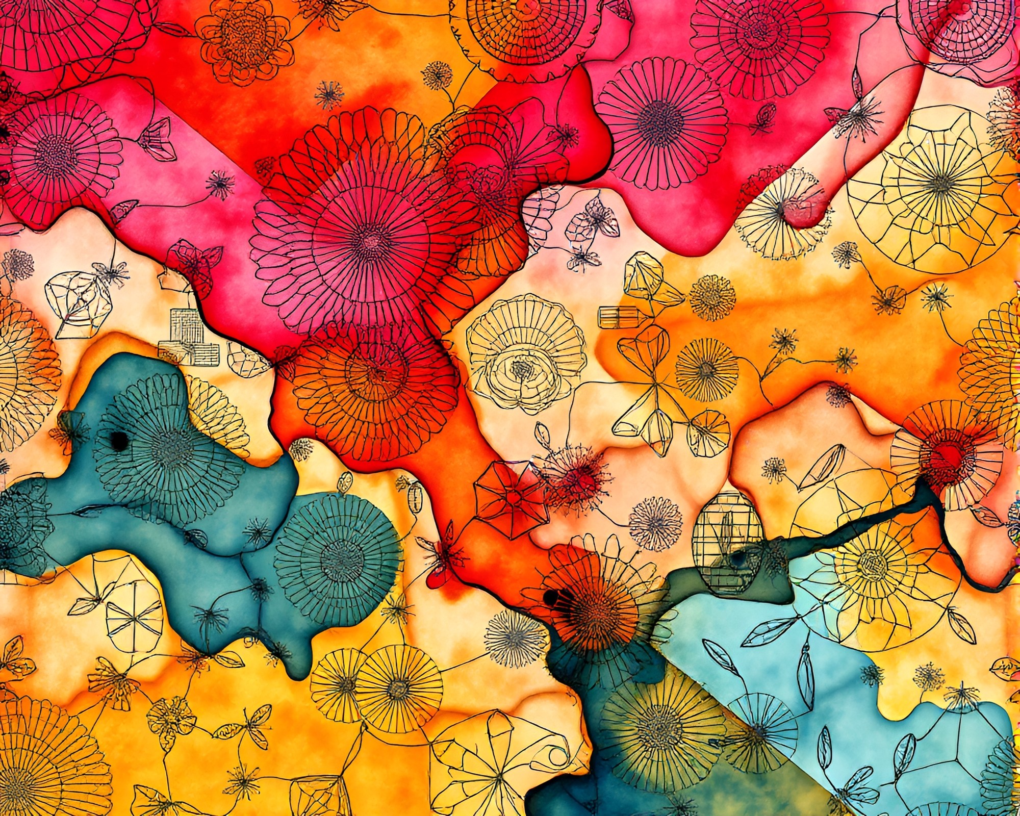 Intricate Data Visualization of Acid Wash Vase Patterns – free AI stock image