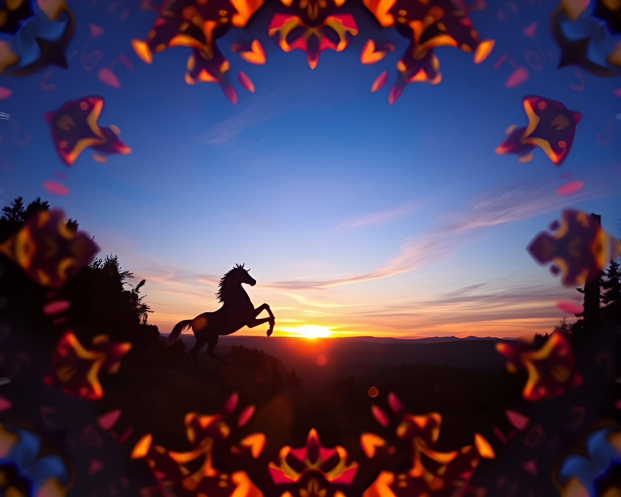 Dreamy Centaur in Golden Dusk Lithography – free AI stock image