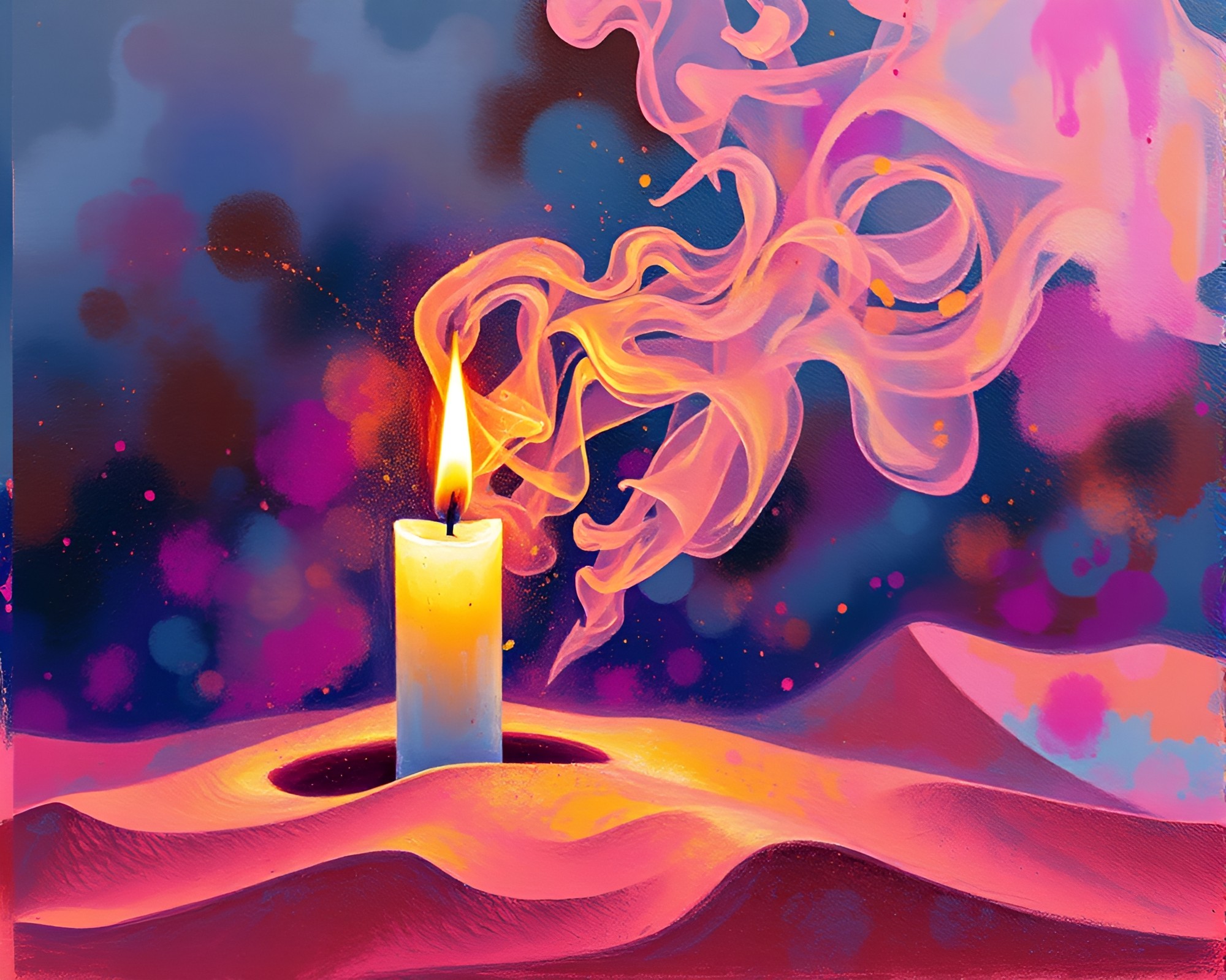 Candle Smoke Sand Dune Mirage – free AI stock image