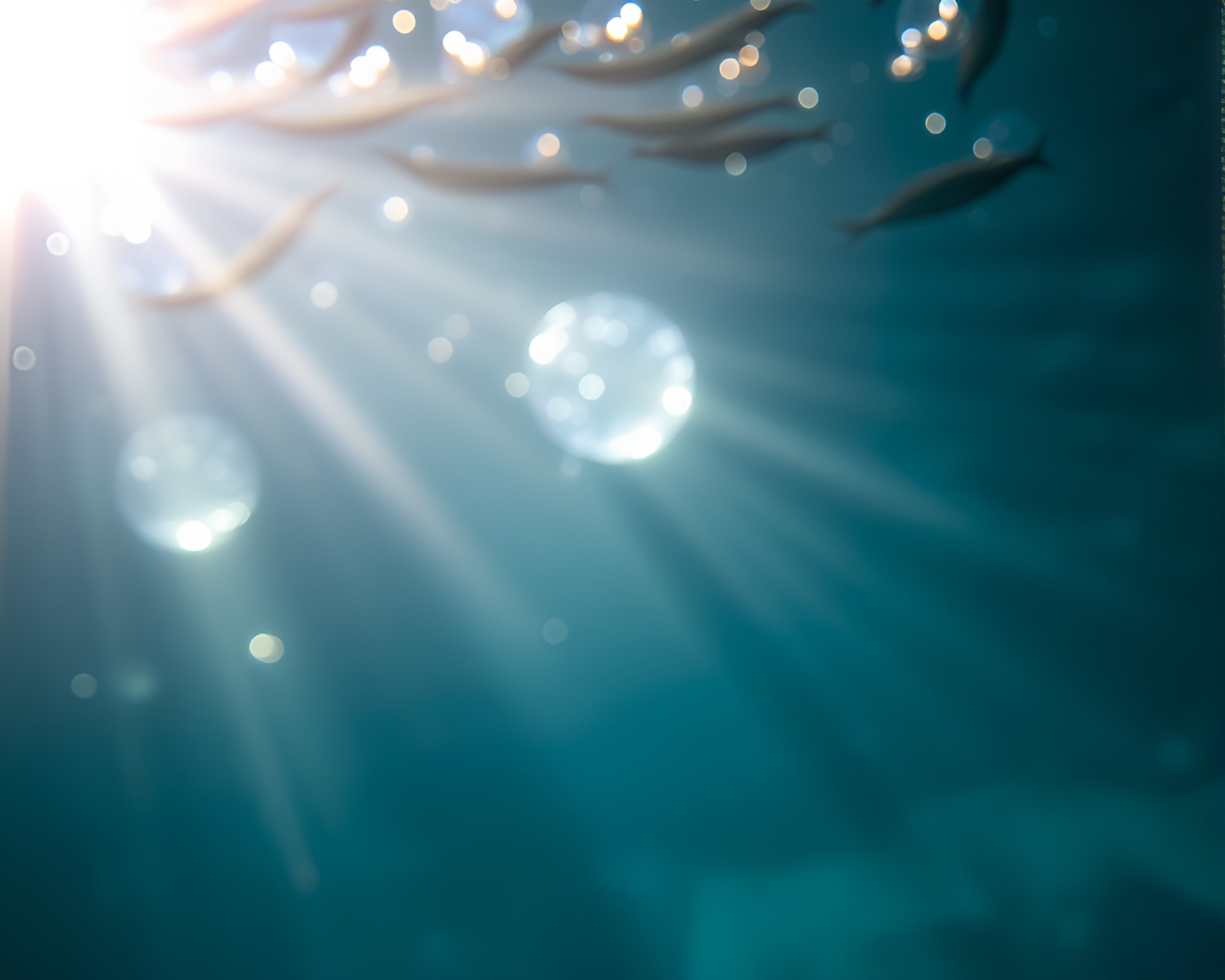 Surreal Underwater Dome with Bokeh Light – free AI stock image