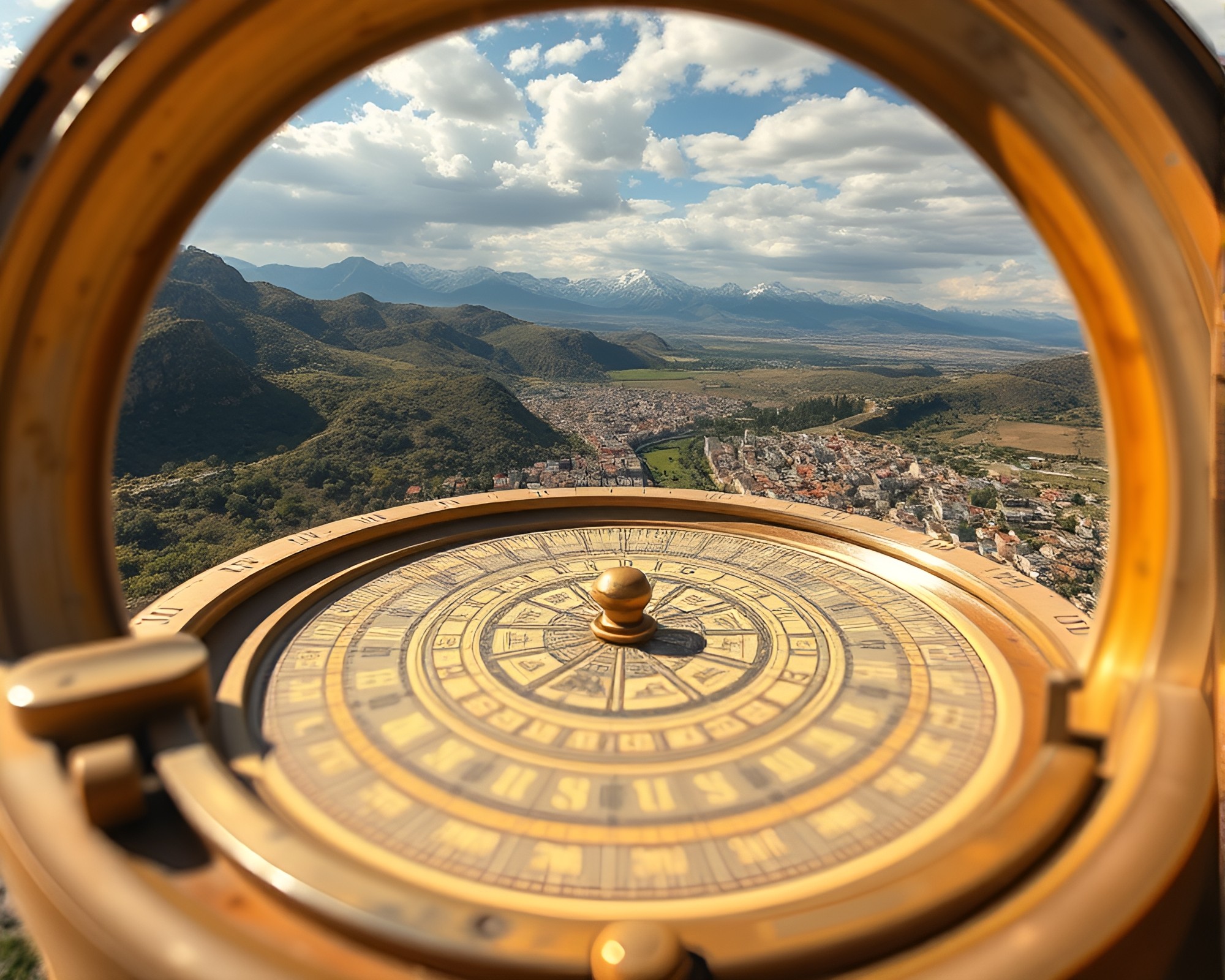 Vibrant Pocket Sundial Panoramic Écorché Study – free AI stock image