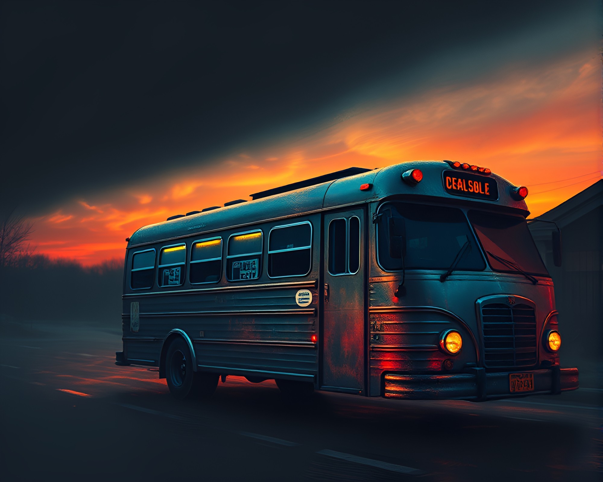 Futuristic Stagecoach HUD in Aurora Hues – free AI stock image