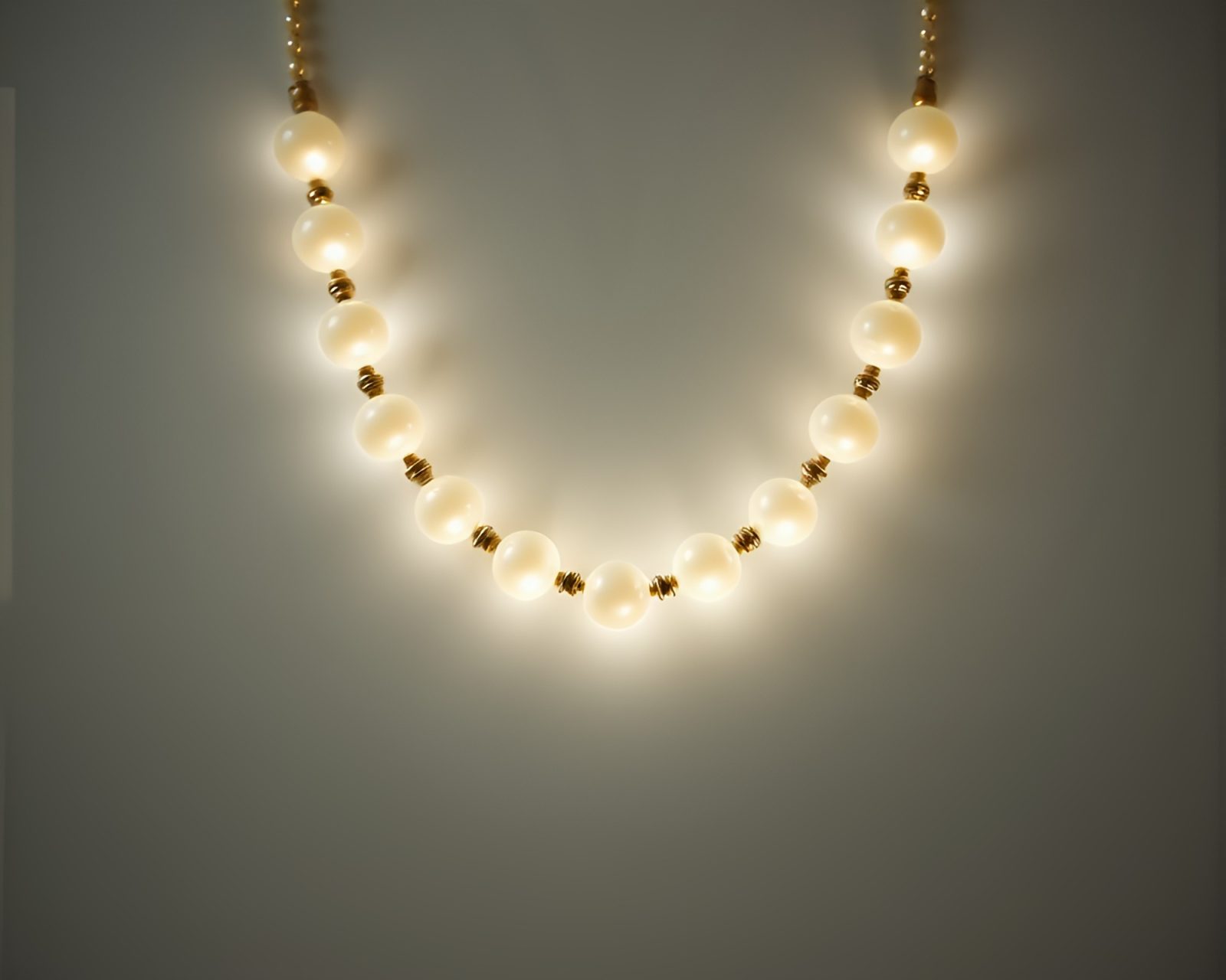 Glowing ivory necklace under cel shaded lighting