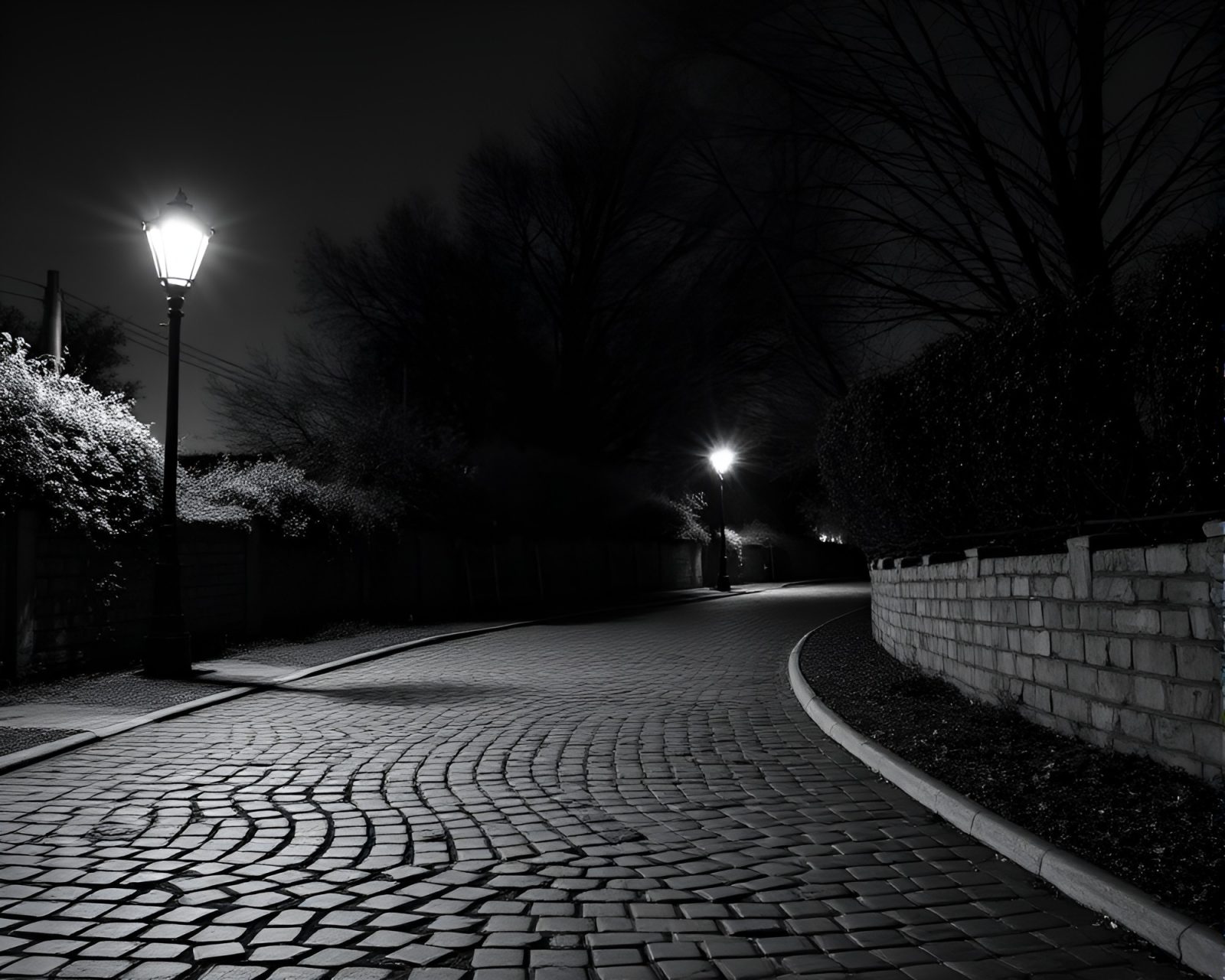 Black and white image of enchanting nymph at twilight