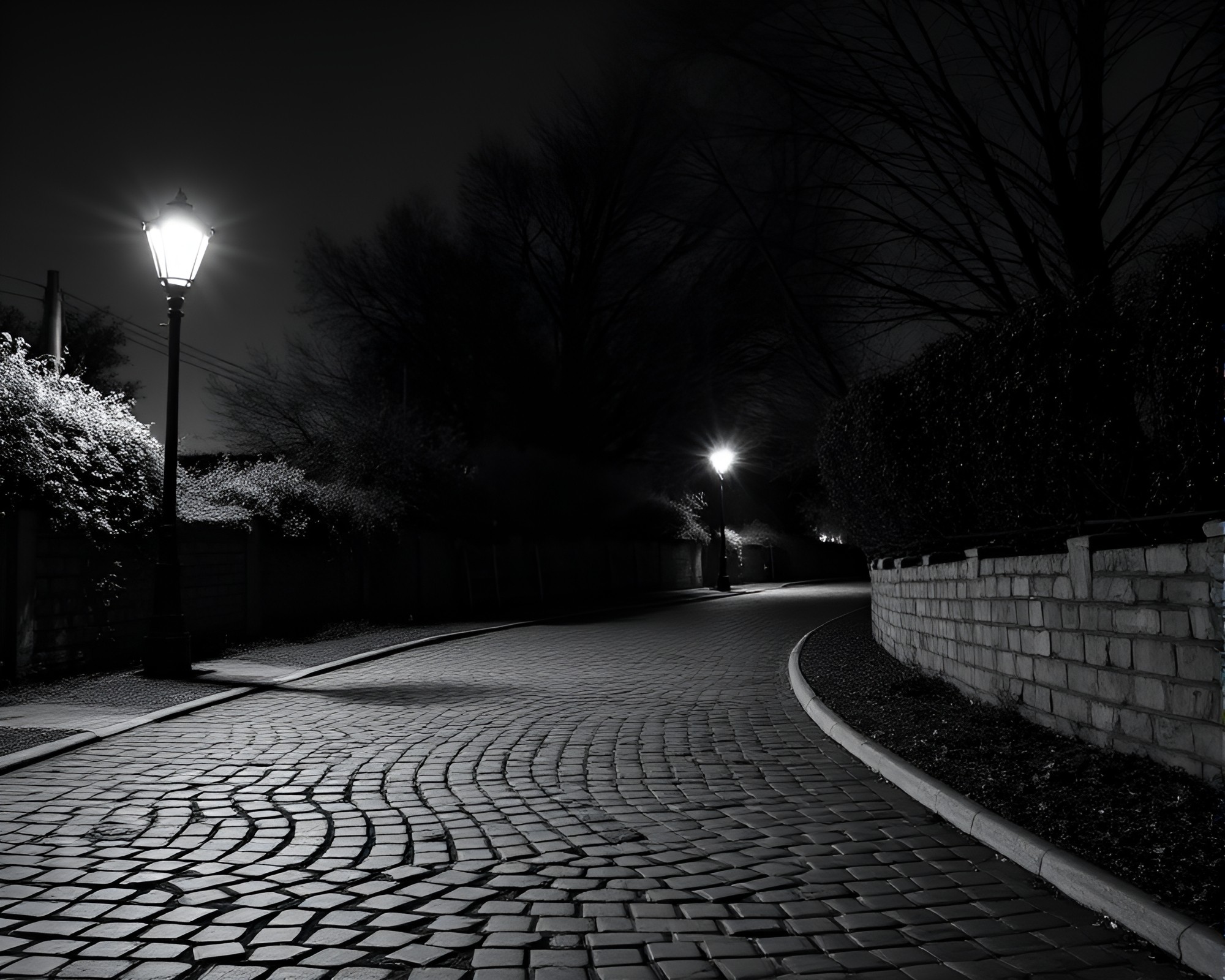 Twilight Nymph on Cobblestone Path – free AI stock image