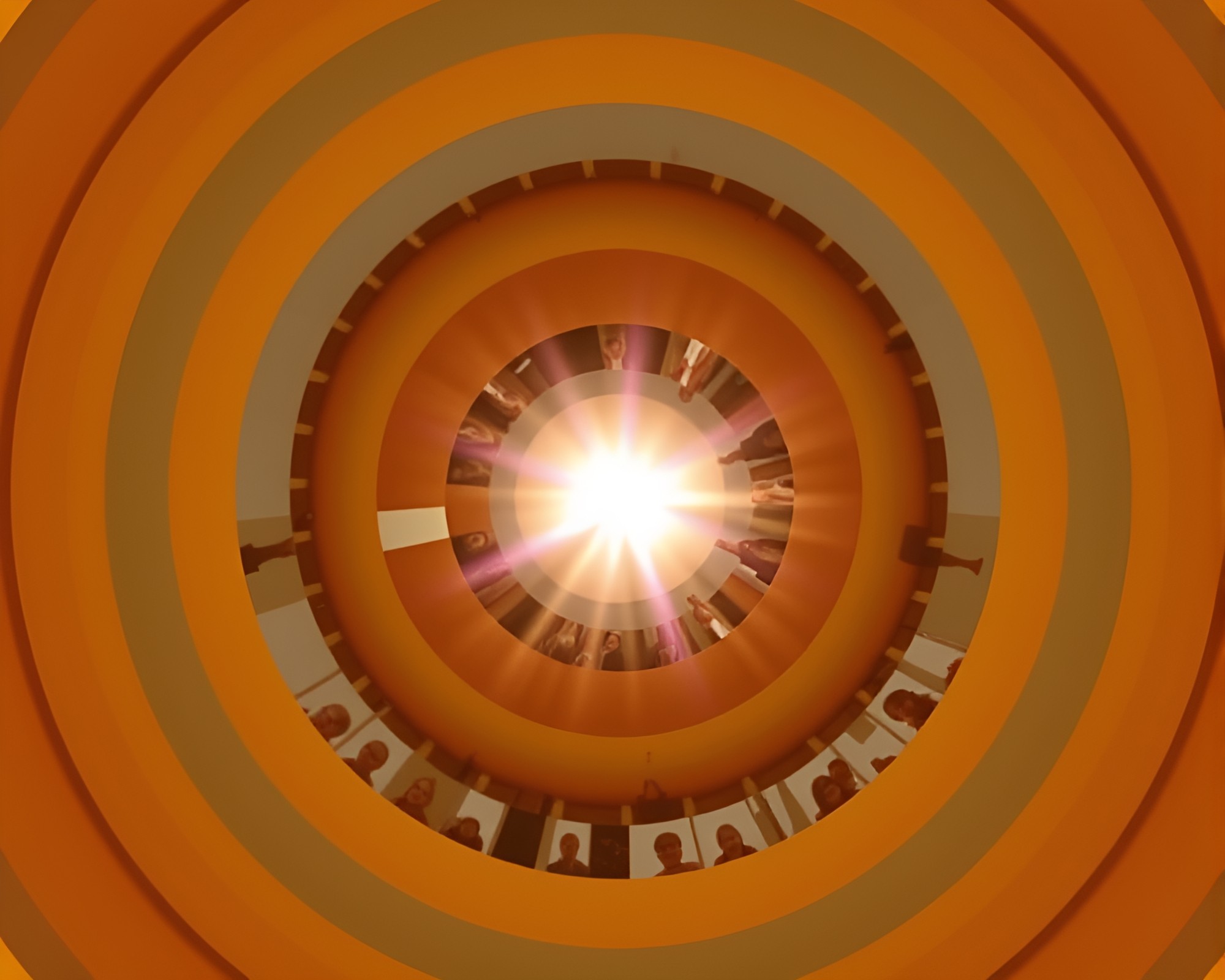 Stagecoach in Vibrant Collage of Circles – free AI stock image